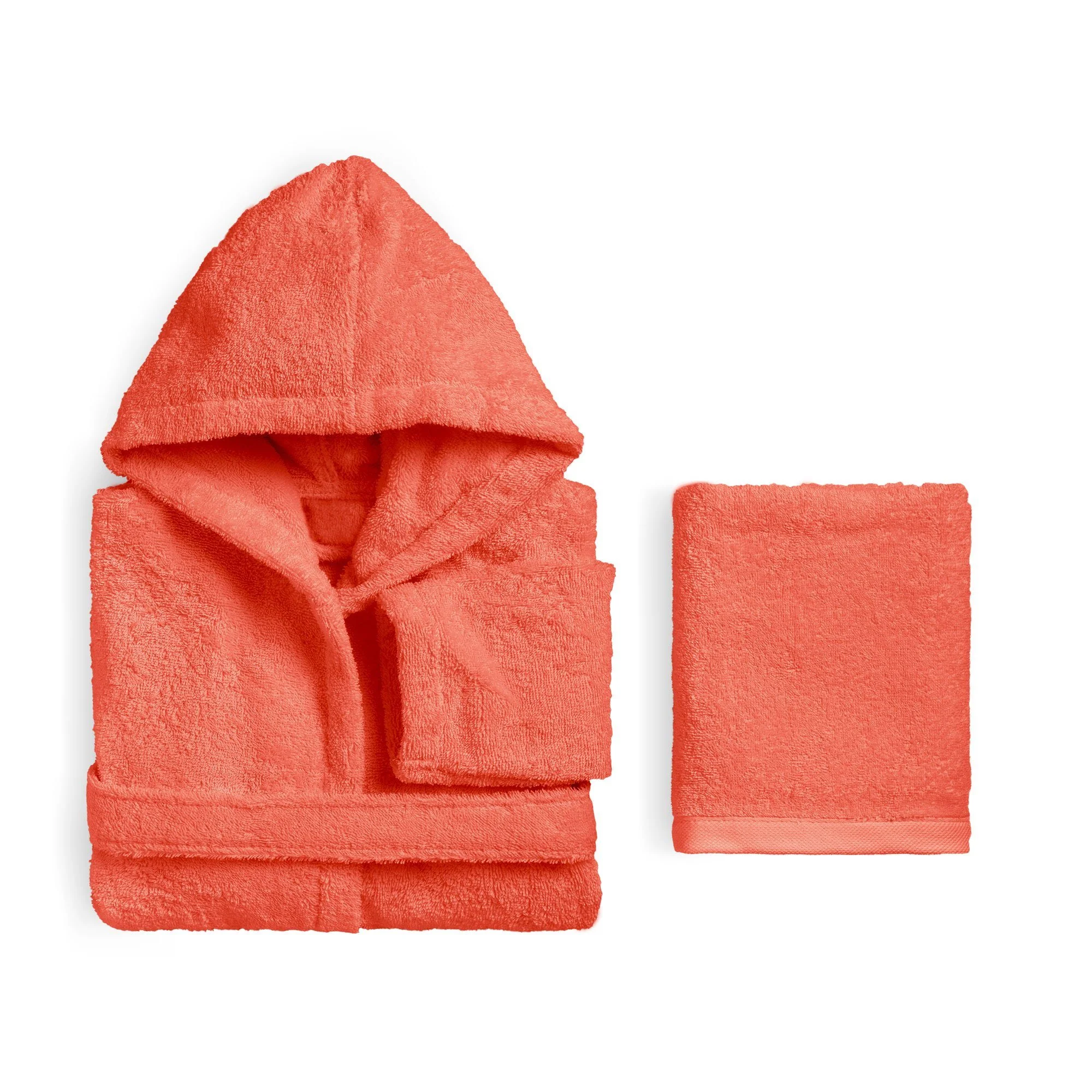Set Accappatoio per Bambino e Asciugamano in Spugna di Cotone - Perla - Image 7