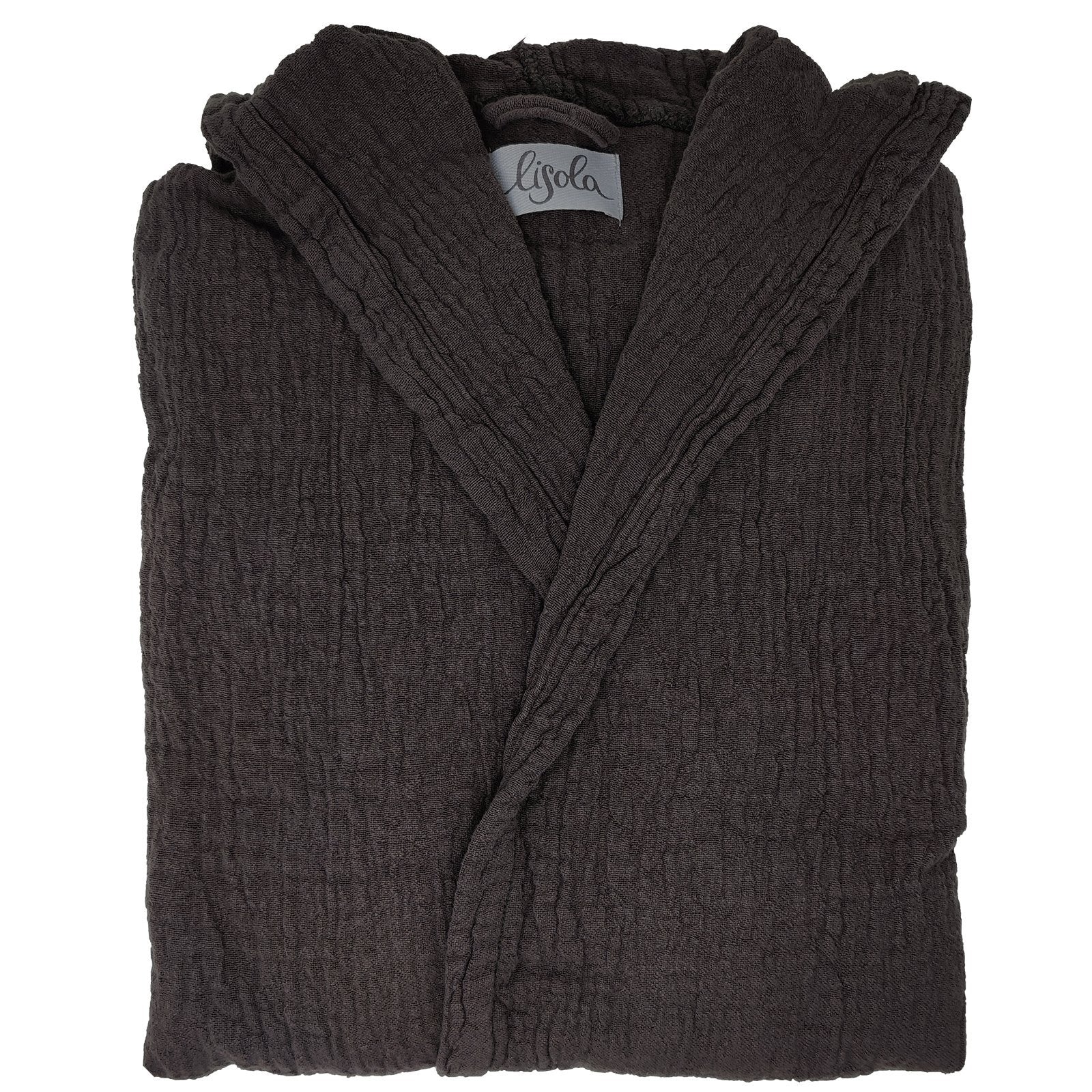 Accappatoio in Cotone Garzato Stonewashed con Cappuccio - Punto - Image 10