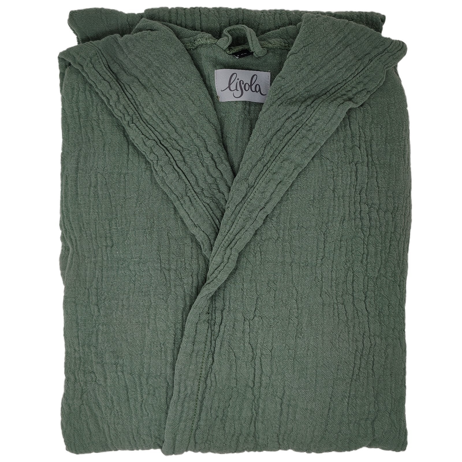 Accappatoio in Cotone Garzato Stonewashed con Cappuccio - Punto - Image 12