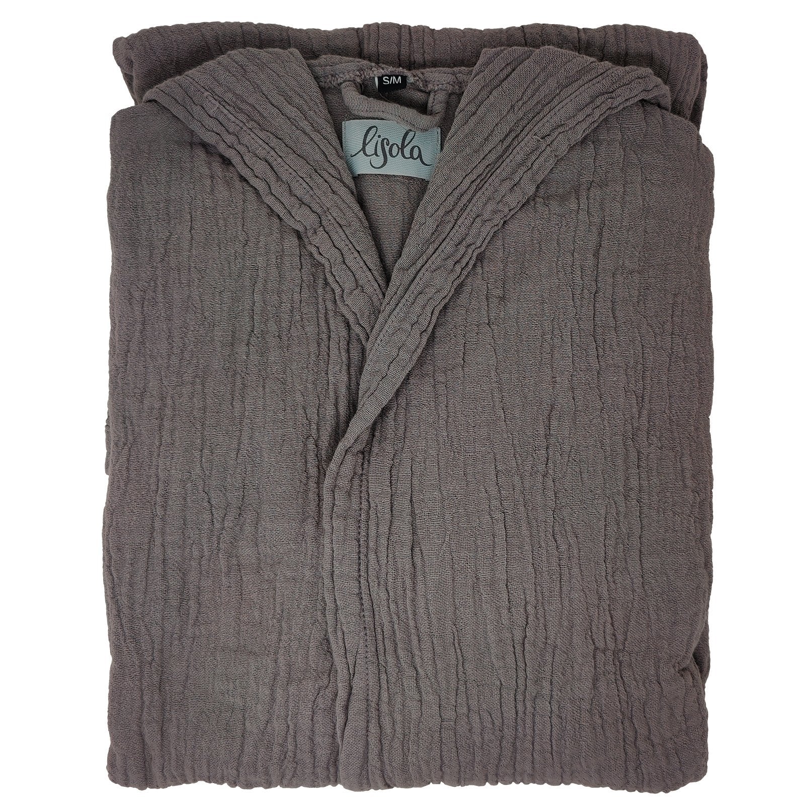 Accappatoio in Cotone Garzato Stonewashed con Cappuccio - Punto - Image 8
