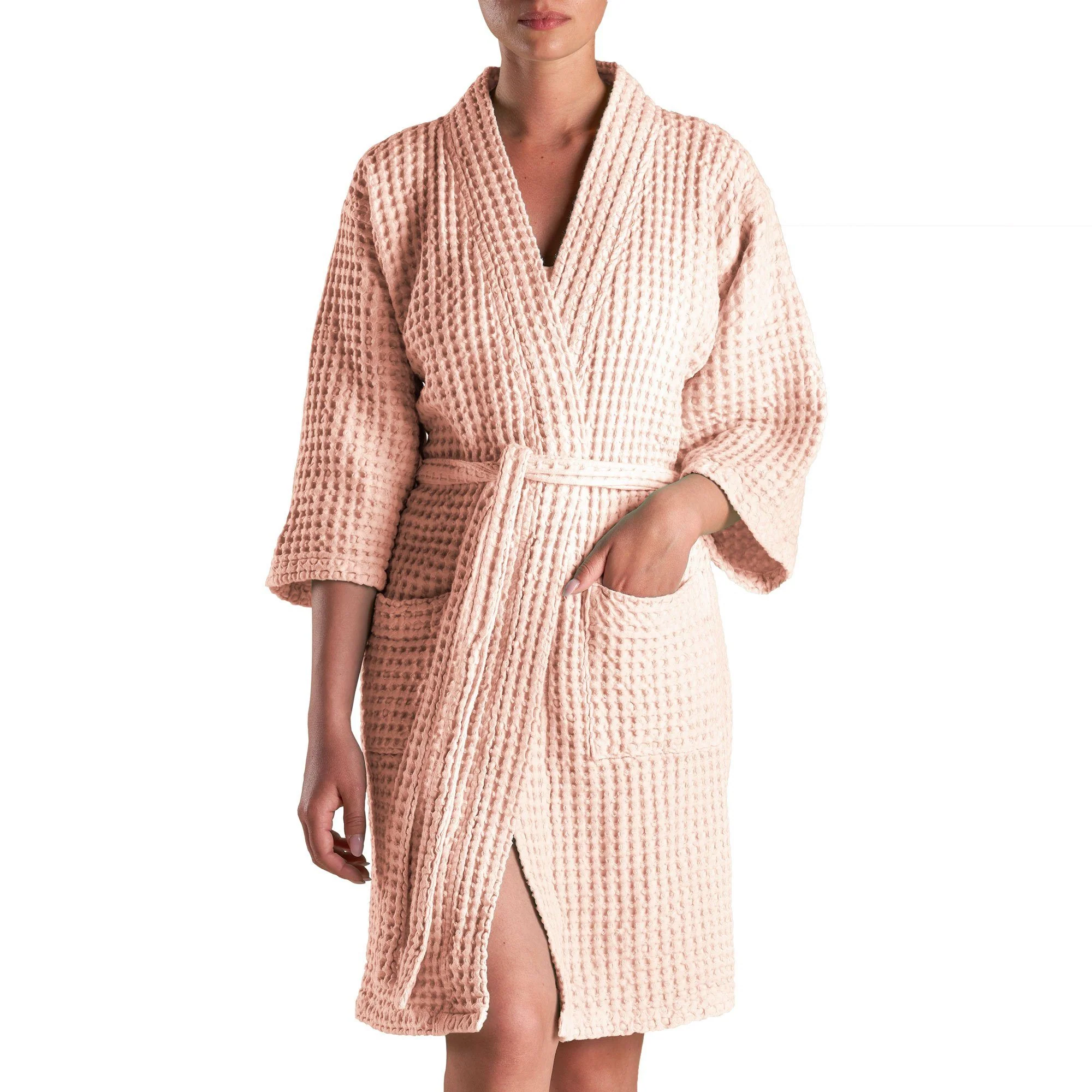 Accappatoio Kimono Nido d'Ape in puro Cotone - Jaspy Sole - Image 4