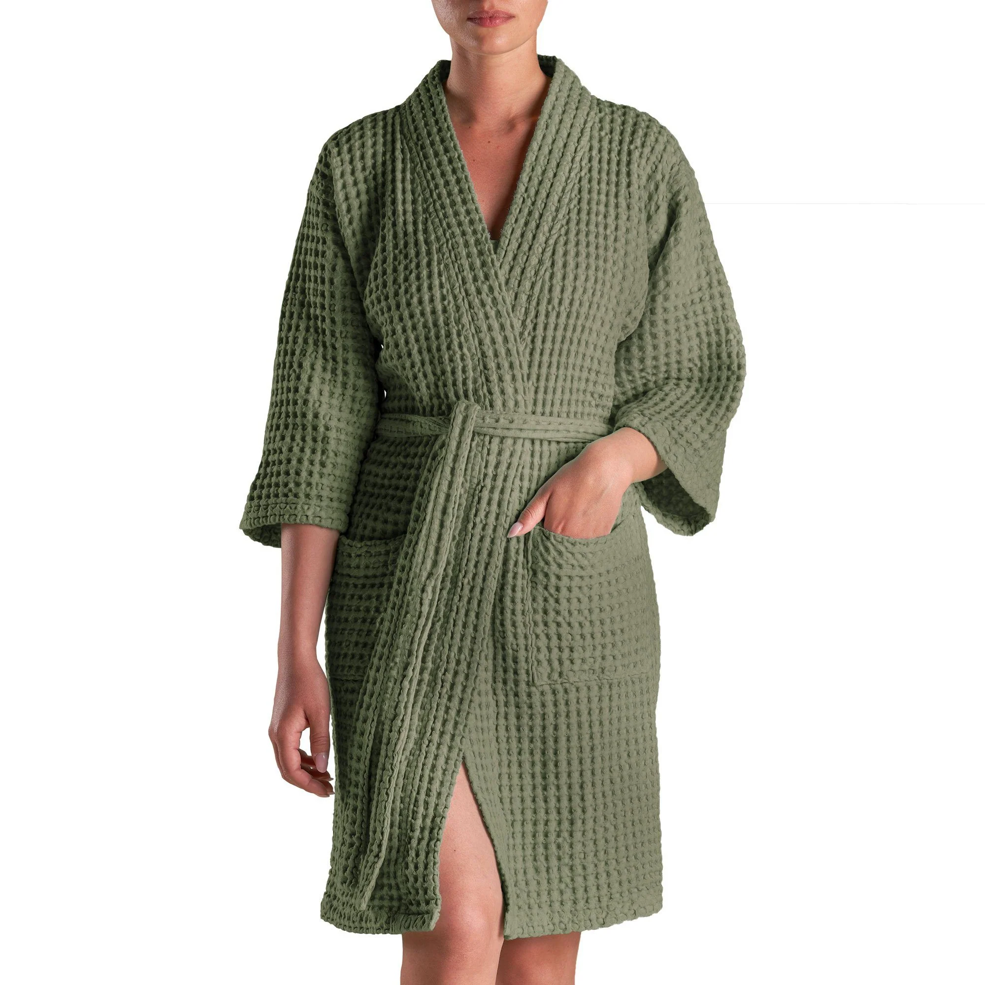 Accappatoio Kimono Nido d'Ape in puro Cotone - Jaspy Sole - Image 8