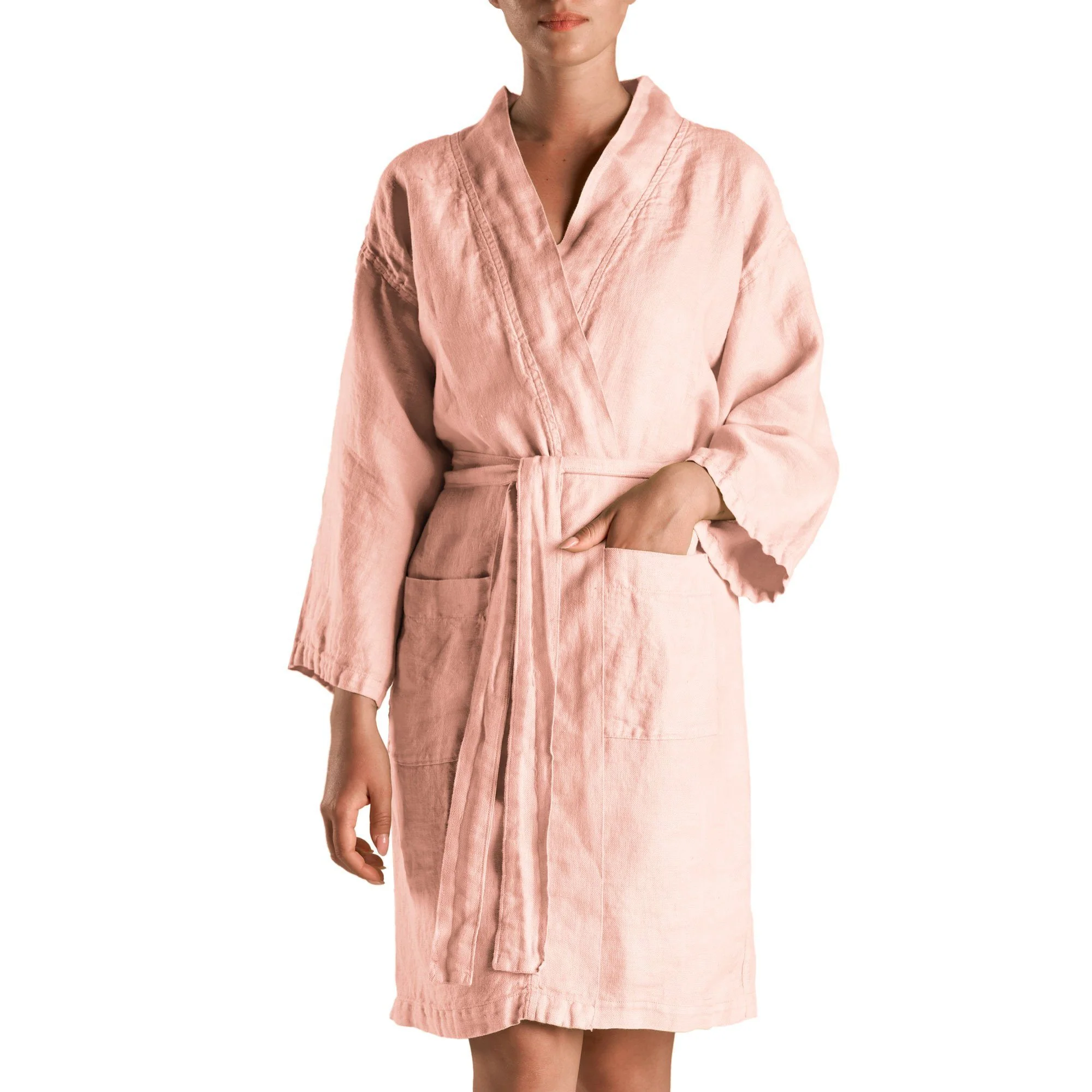 Accappatoio Kimono in puro Lino - Panamà Sole - Image 4