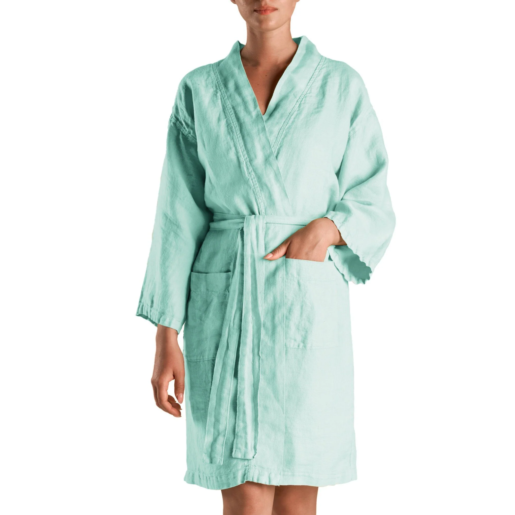 Accappatoio Kimono in puro Lino - Panamà Sole - Image 6