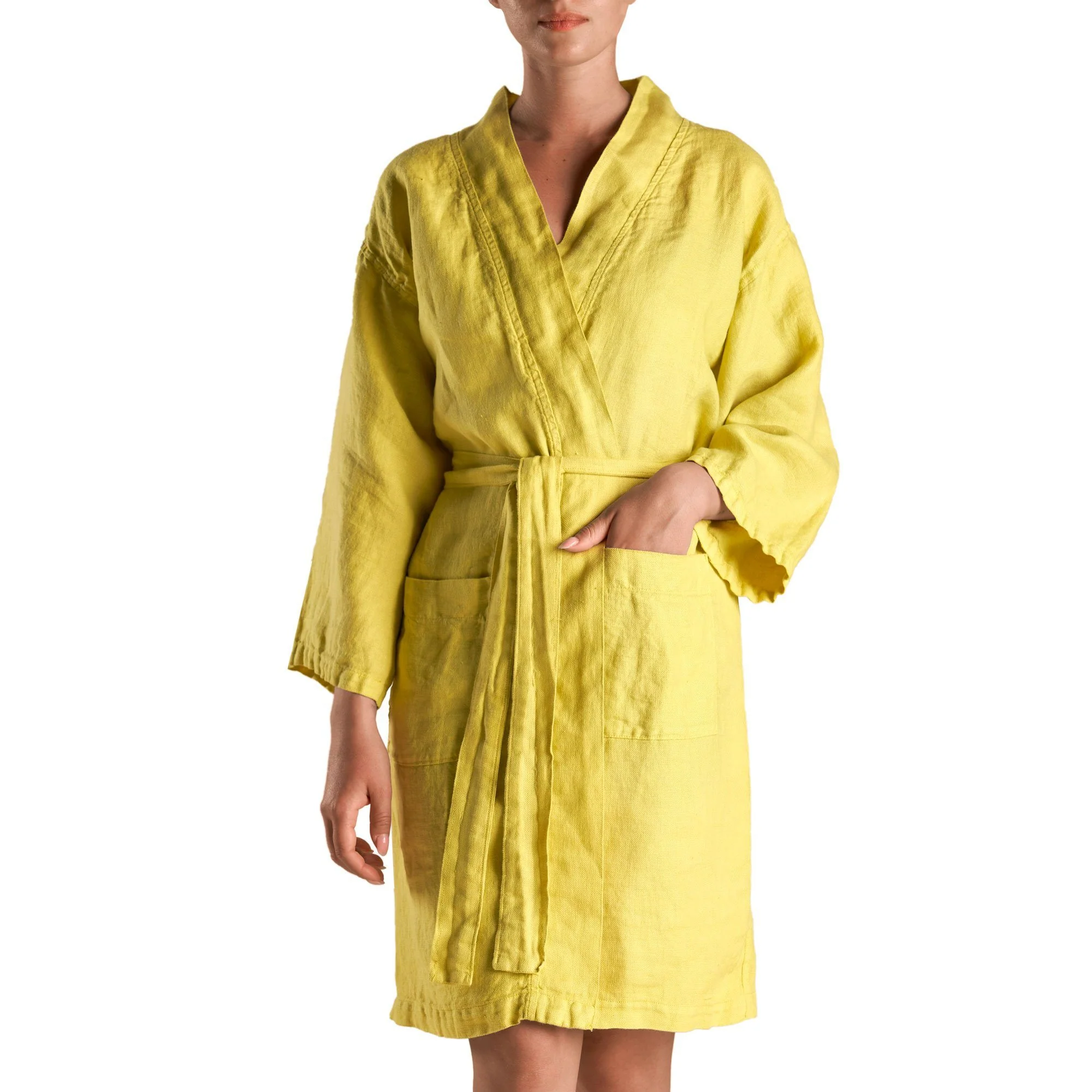 Accappatoio Kimono in puro Lino - Panamà Sole - Image 7