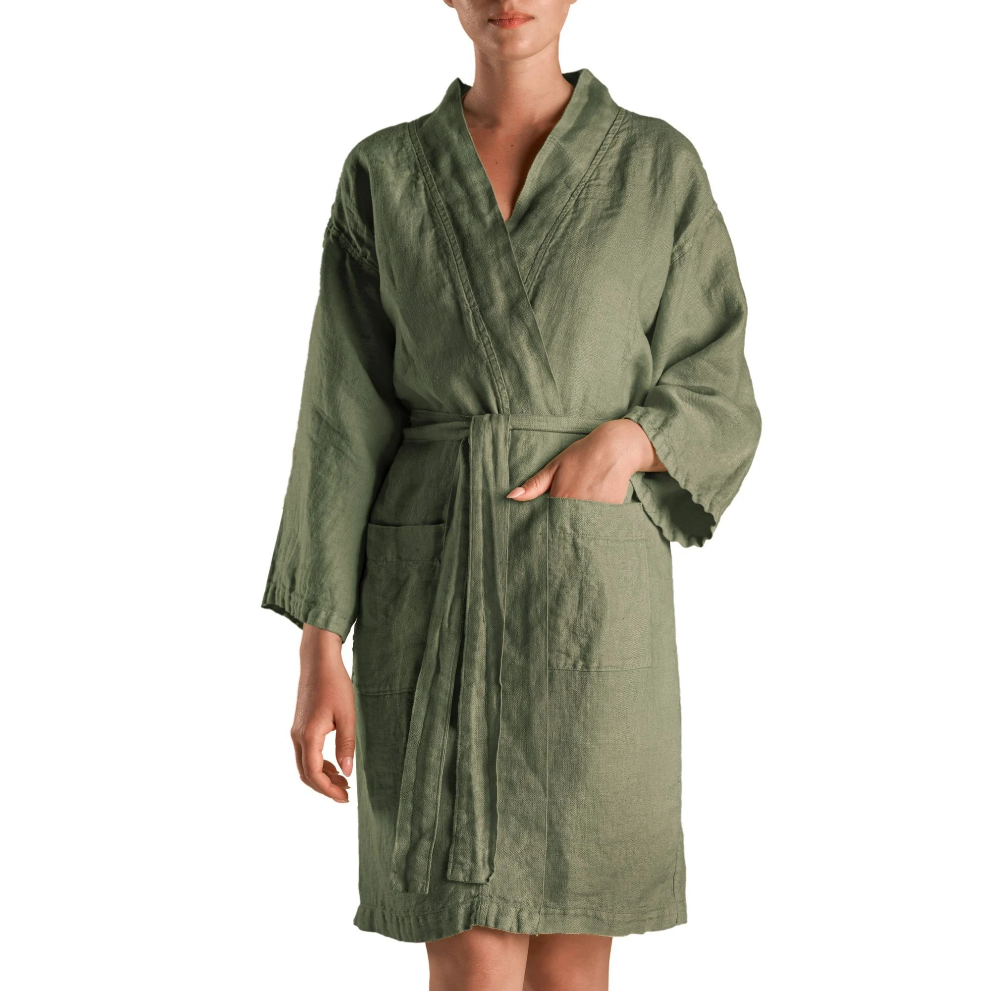 Accappatoio Kimono in puro Lino - Panamà Sole - Image 8