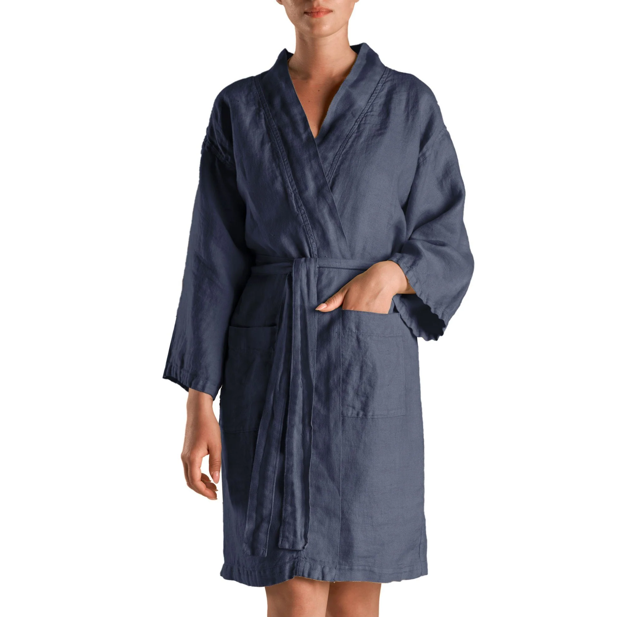 Accappatoio Kimono in puro Lino - Panamà Sole - Image 9