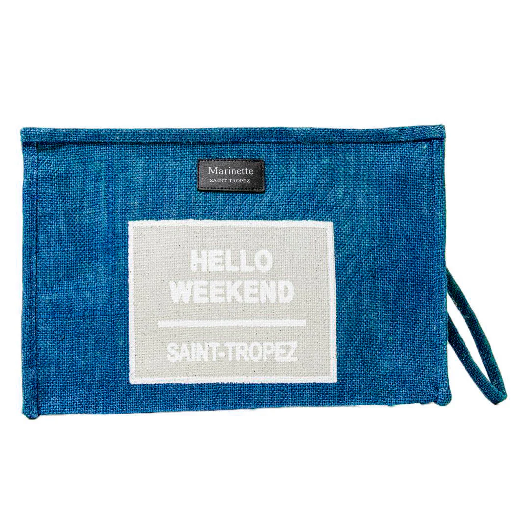 Borsa Mare o Trousse in Juta Tinta Unita - Hello - Image 10