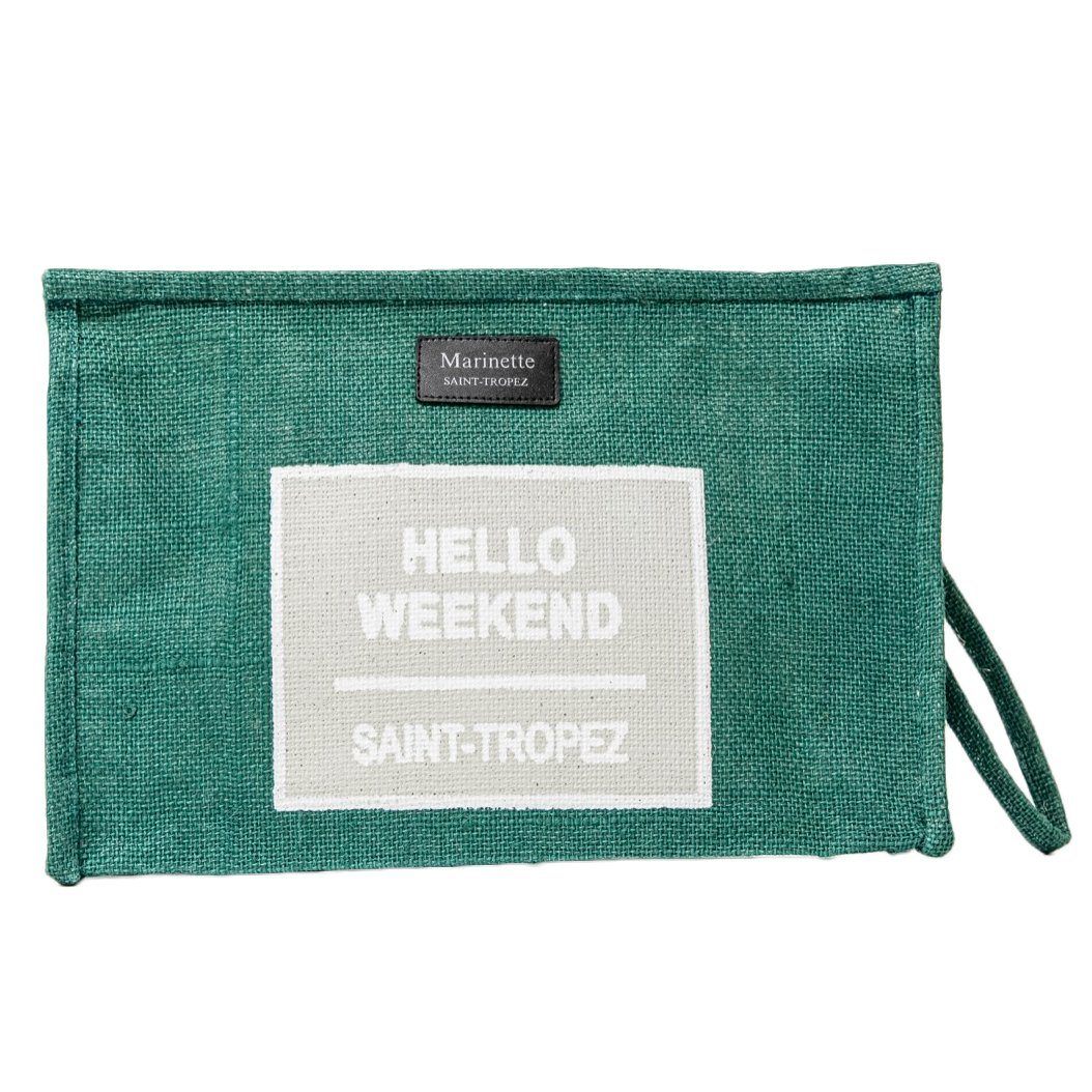 Borsa Mare o Trousse in Juta Tinta Unita - Hello - Image 9