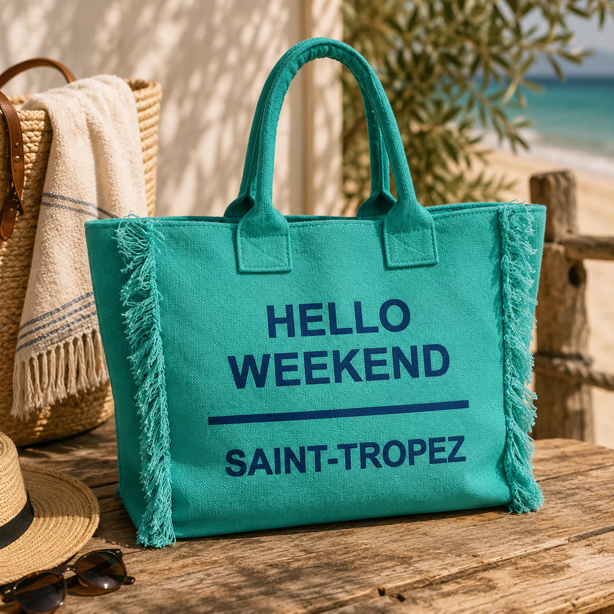 Borsa Mare o Trusse in Puro Cotone Tinta Unita - Hello Weekend