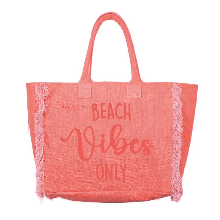 Borsa Mare o Trousse in Puro Cotone con Frangette - Beach Vibes - Image 4