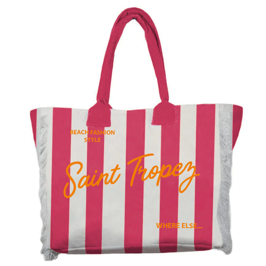 Borsa Mare o Trousse in Puro Cotone Rigata - Rayure - Image 10