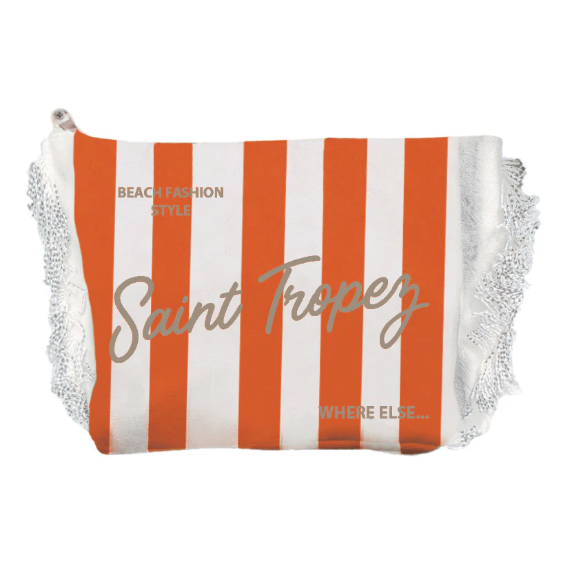 Borsa Mare o Trousse in Puro Cotone Rigata - Rayure - Image 5