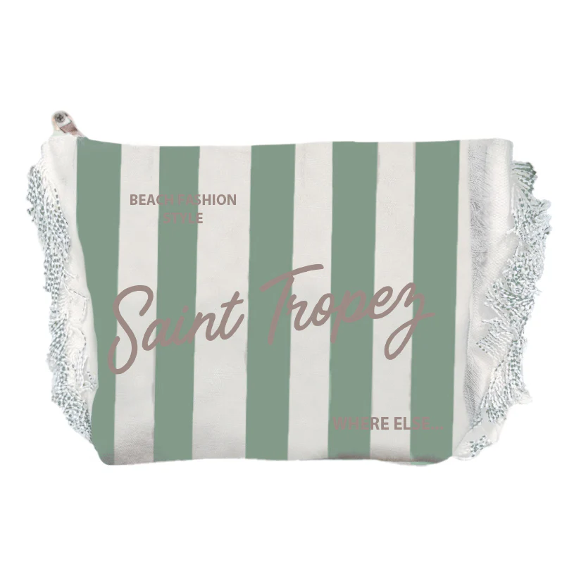 Borsa Mare o Trousse in Puro Cotone Rigata - Rayure - Image 7