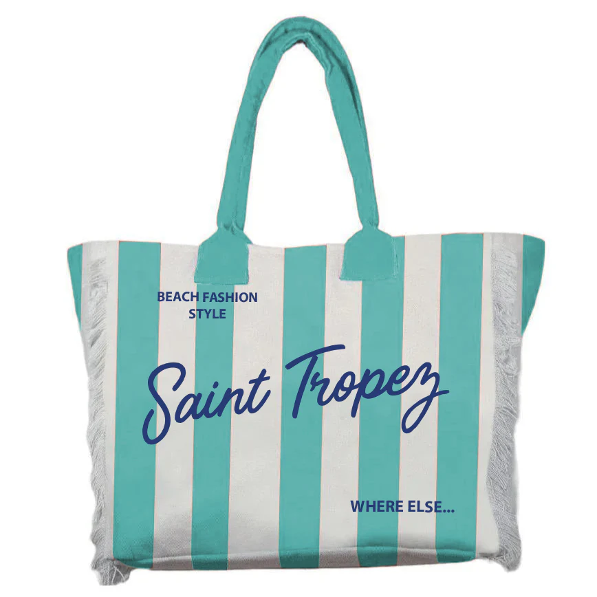 Borsa Mare o Trousse in Puro Cotone Rigata - Rayure - Image 8