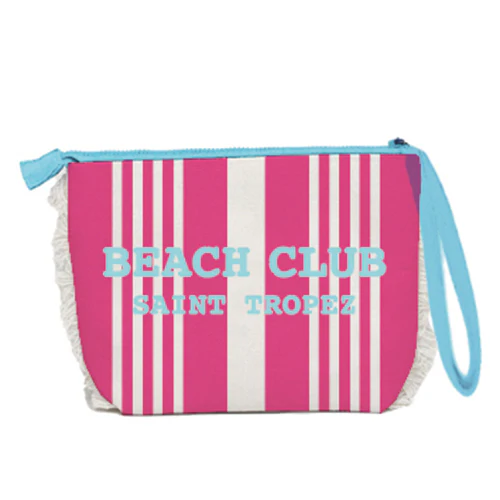Borsa Mare o Trousse in Spugna di Cotone Rigato - Beach Club - Image 30