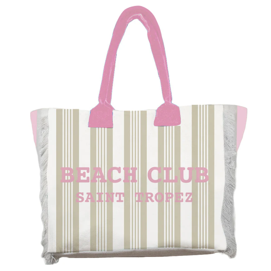 Borsa Mare o Trousse in Spugna di Cotone Rigato - Beach Club - Image 4