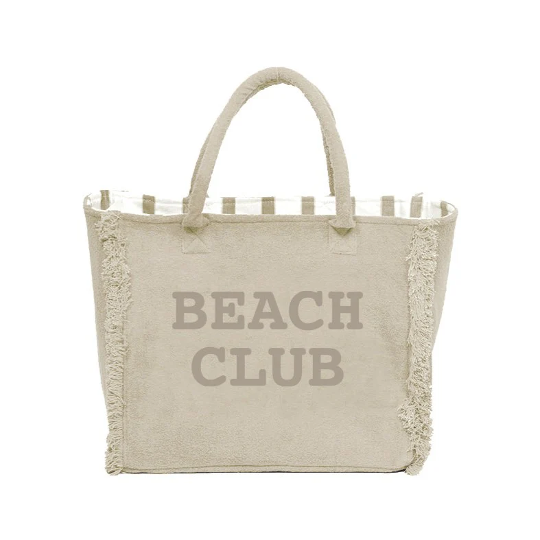 Borsa Mare o Trousse in Spugna di Cotone Tinta Unita - Beach Club - Image 3