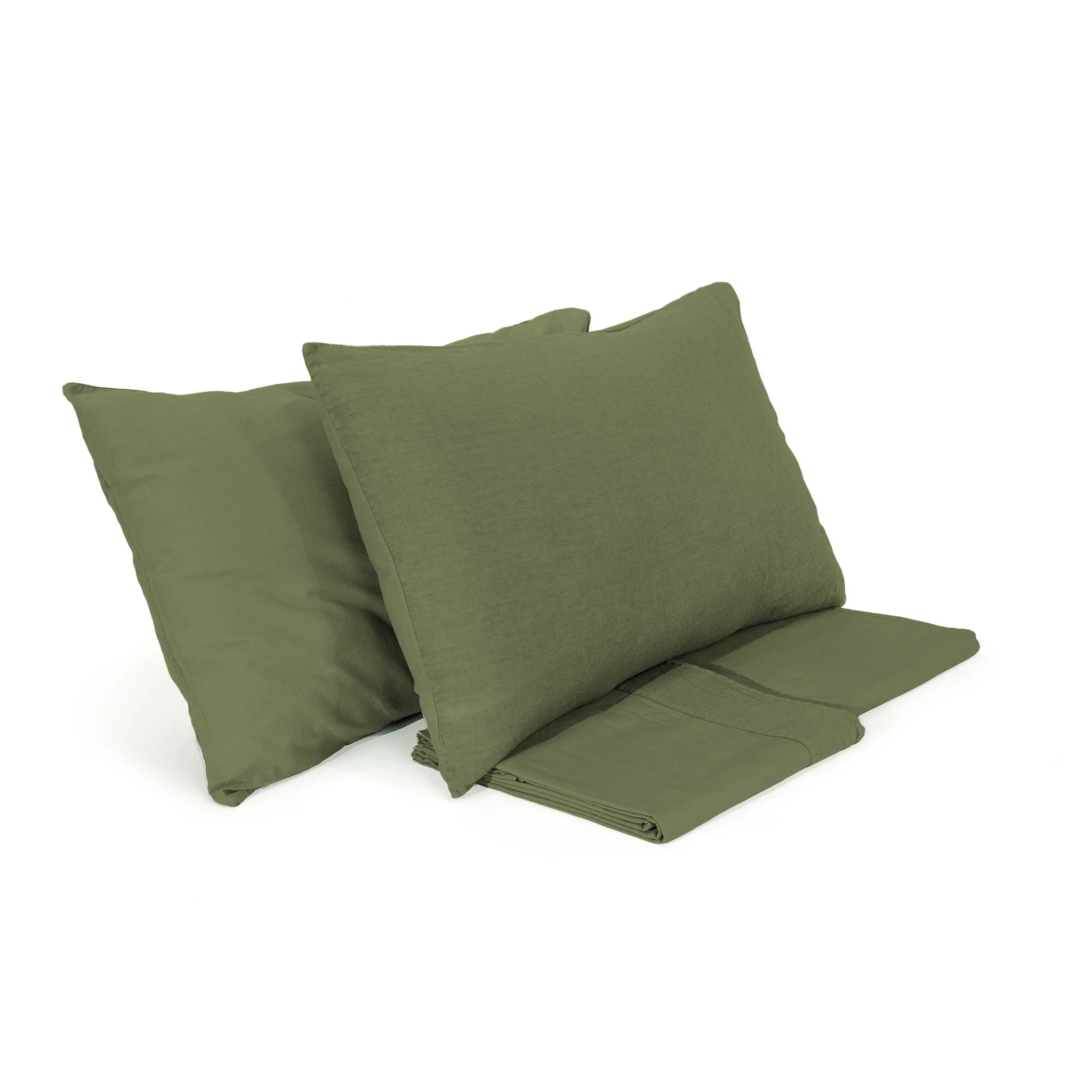Completo Copripiumino Cotone e Lino StoneWashed No Stiro - Loira - Image 16