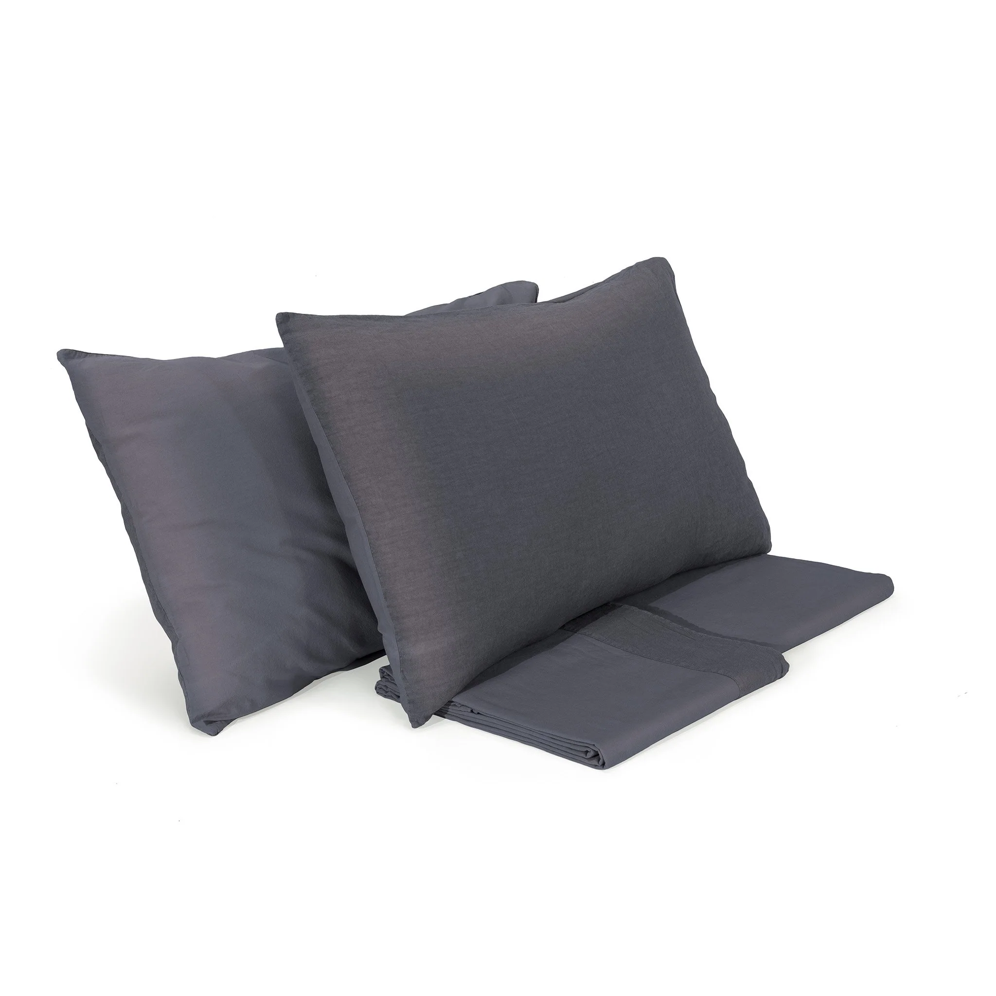 Completo Copripiumino Cotone e Lino StoneWashed No Stiro - Loira - Image 24