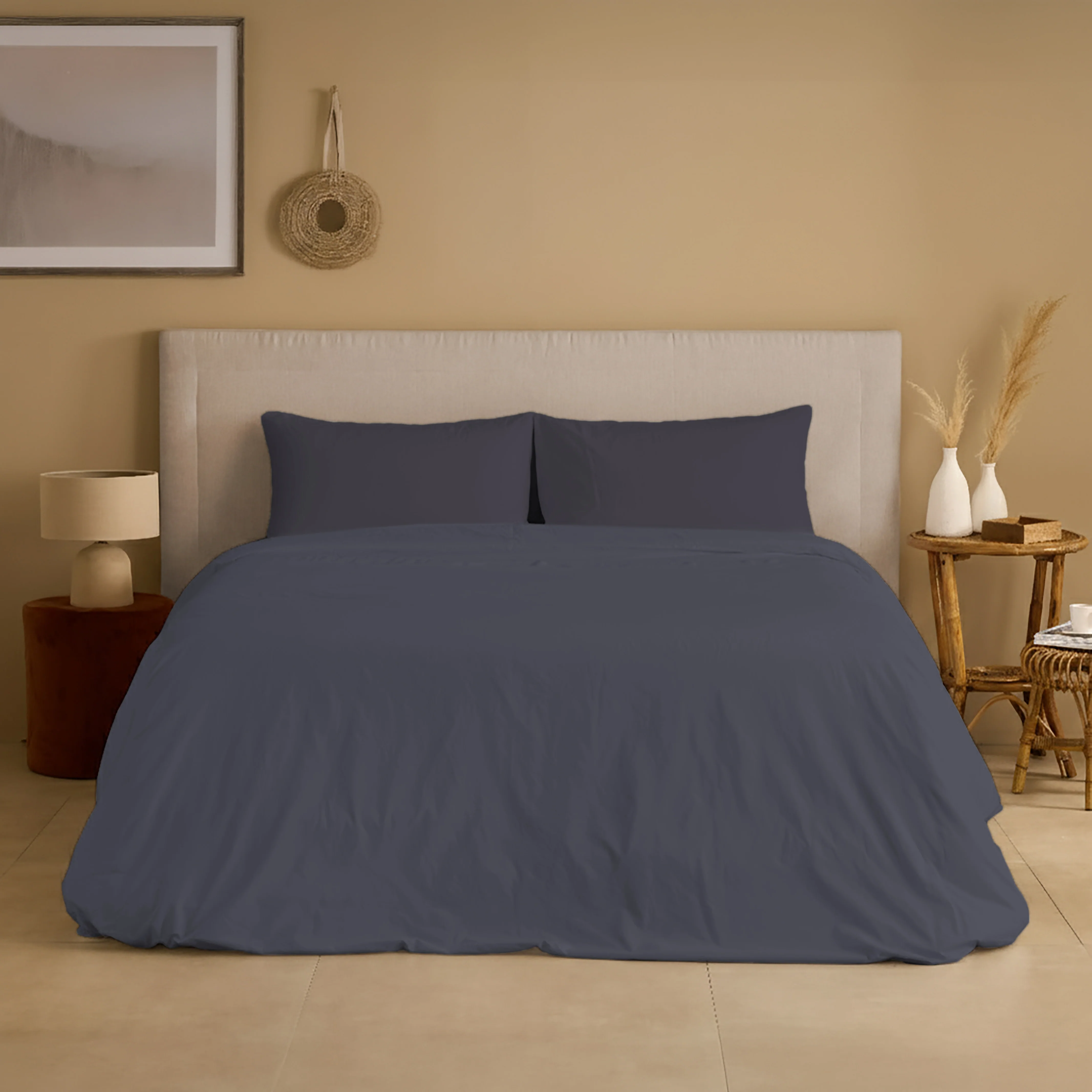Completo Copripiumino Cotone e Lino StoneWashed No Stiro - Loira - Image 25