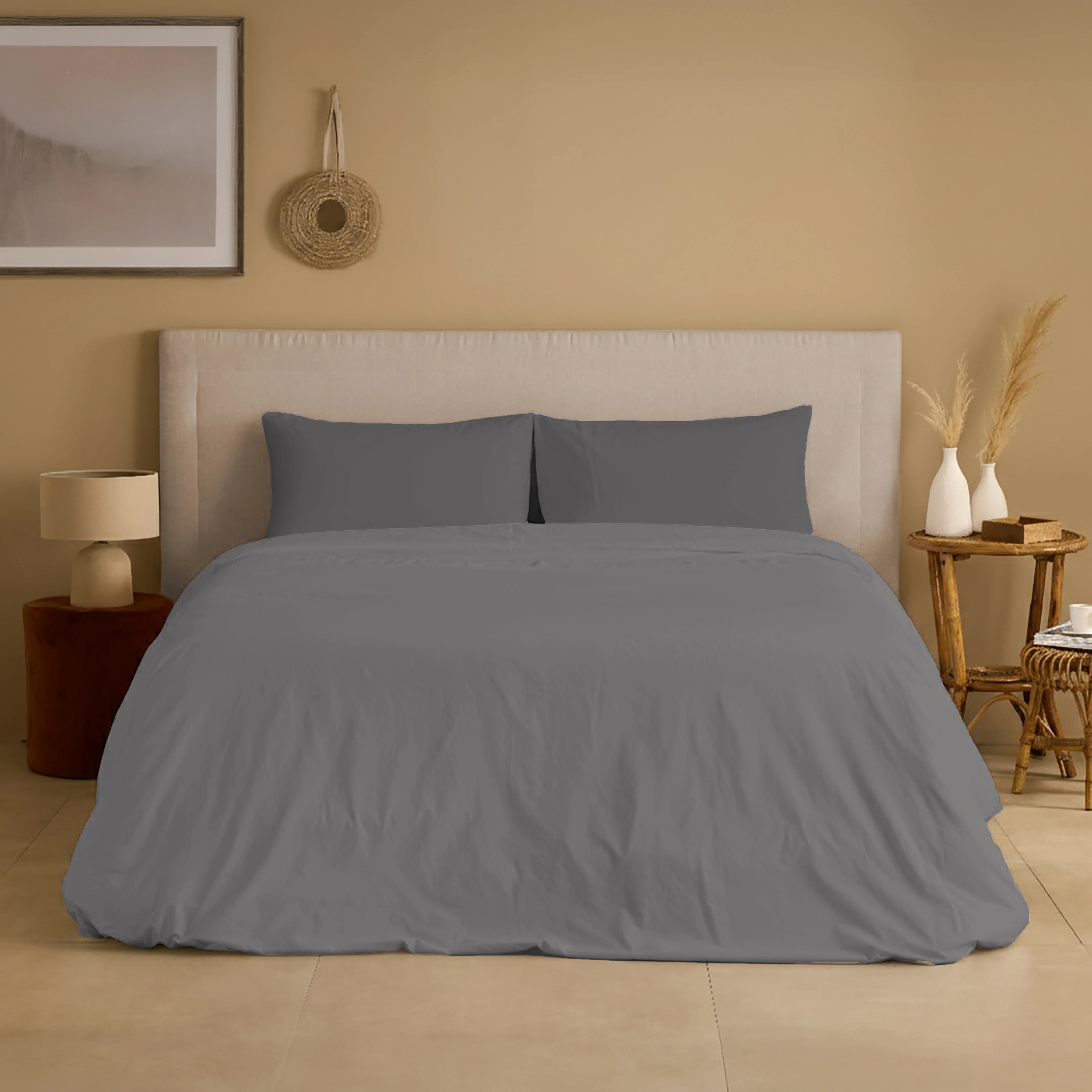 Completo Copripiumino Cotone e Lino StoneWashed No Stiro - Loira - Image 43
