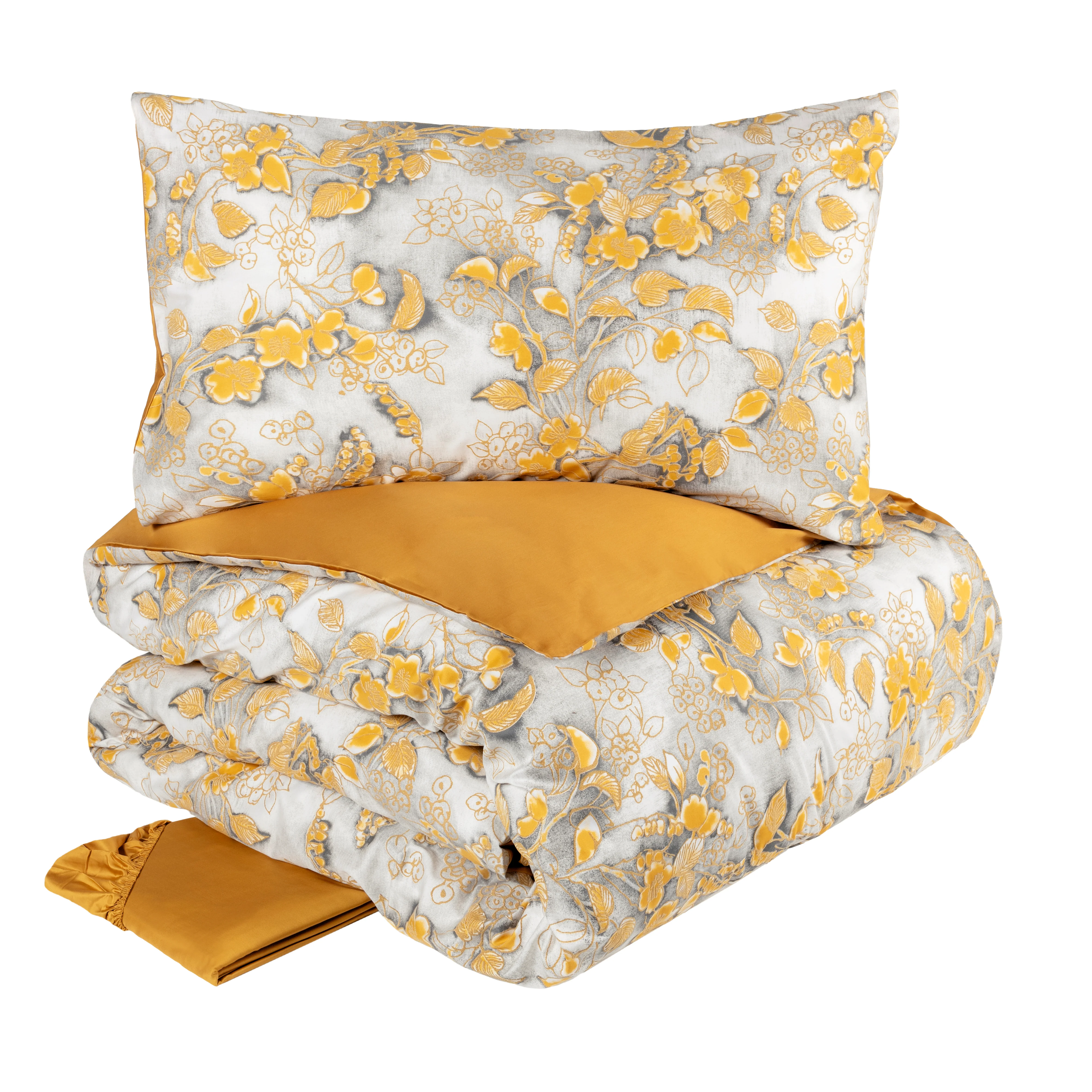 Completo Copripiumino in Raso Di Cotone Fantasia Floreale - Chinoiserie - Image 4
