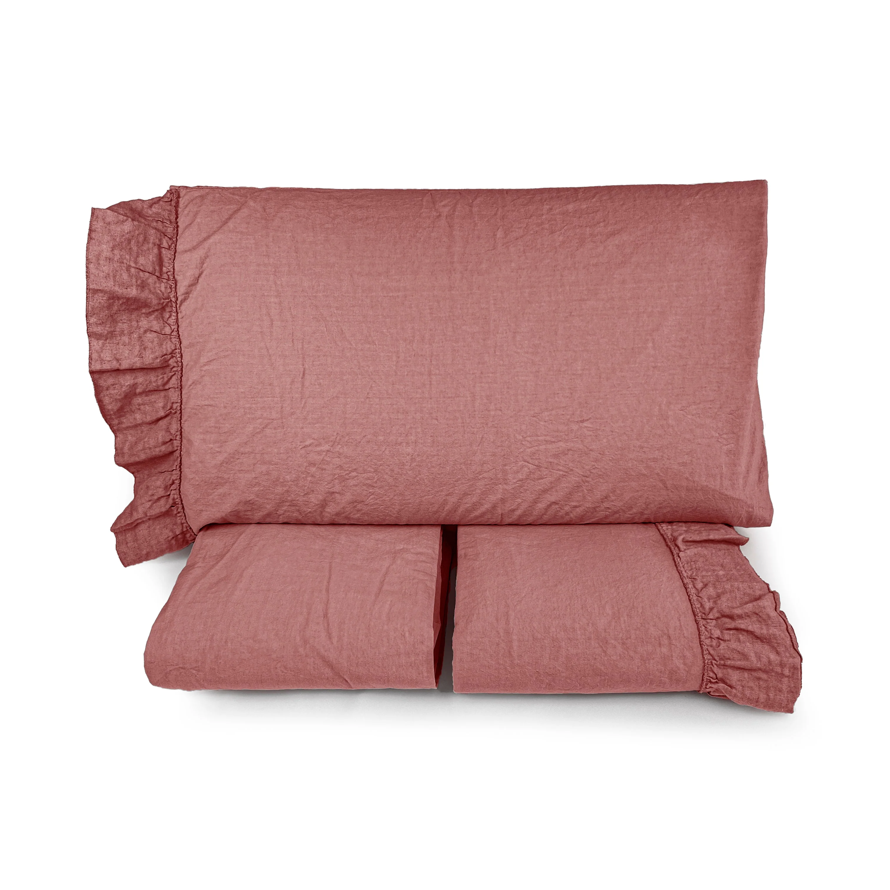 Completo Lenzuola in Cotone StoneWashed con Balza in Lino - Florida - Image 14