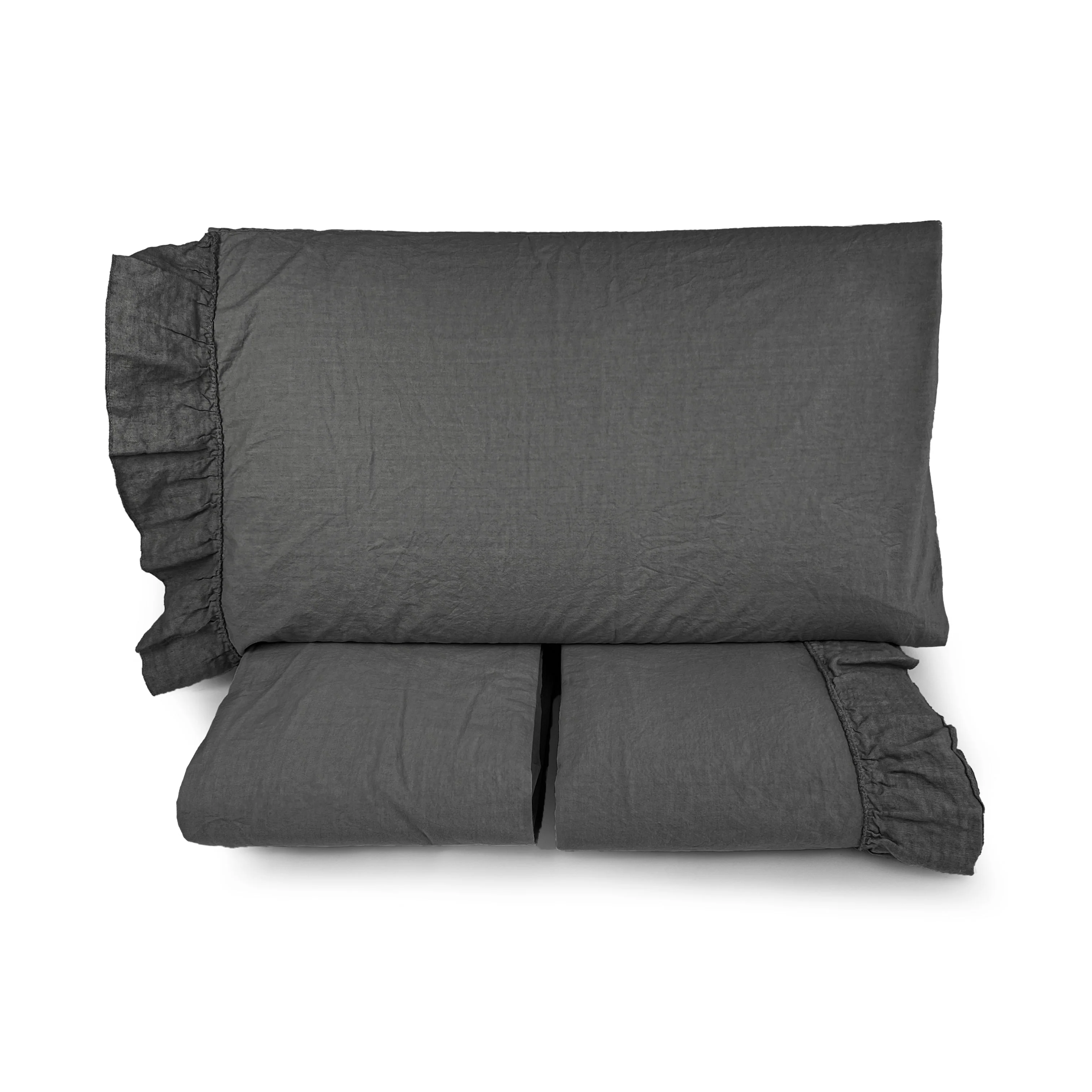 Completo Lenzuola in Cotone StoneWashed con Balza in Lino - Florida - Image 18