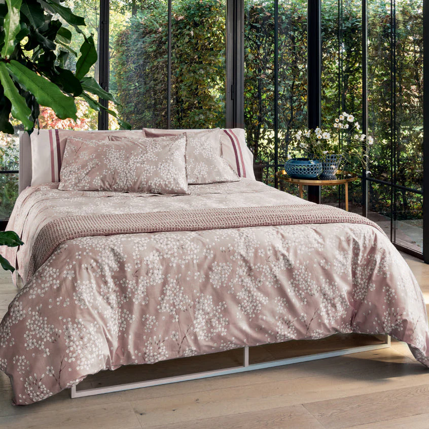 Completo Lenzuola in Flanella di Cotone Fantasia Floreale - Kimono