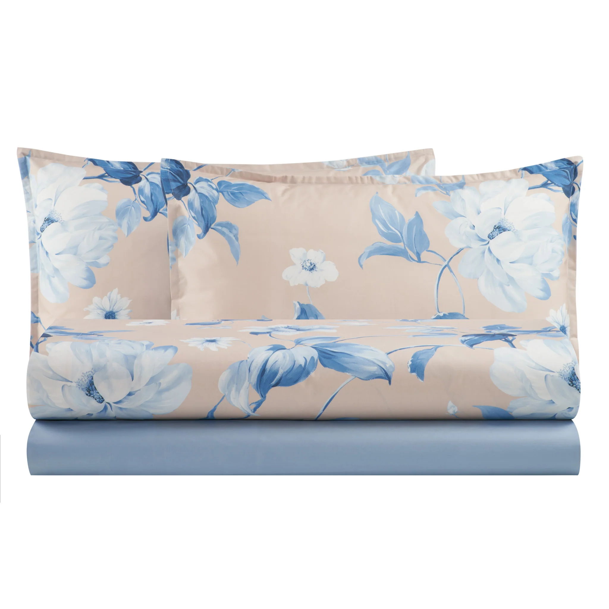 Completo Lenzuola in Percalle di Cotone Fantasia Floreale - Rosewood - Image 5