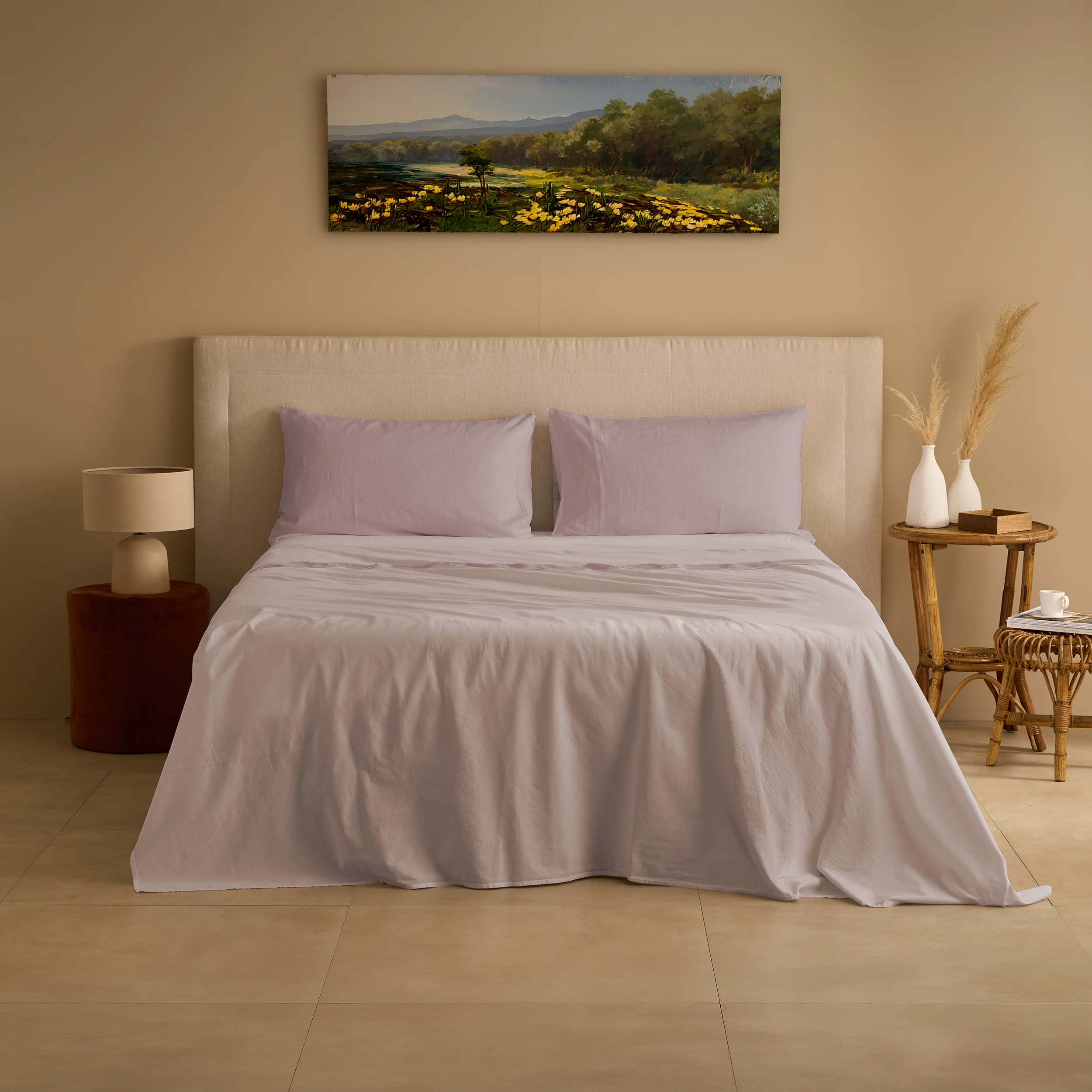 Completo Lenzuola Cotone e Lino StoneWashed No Stiro - Loira - Image 28