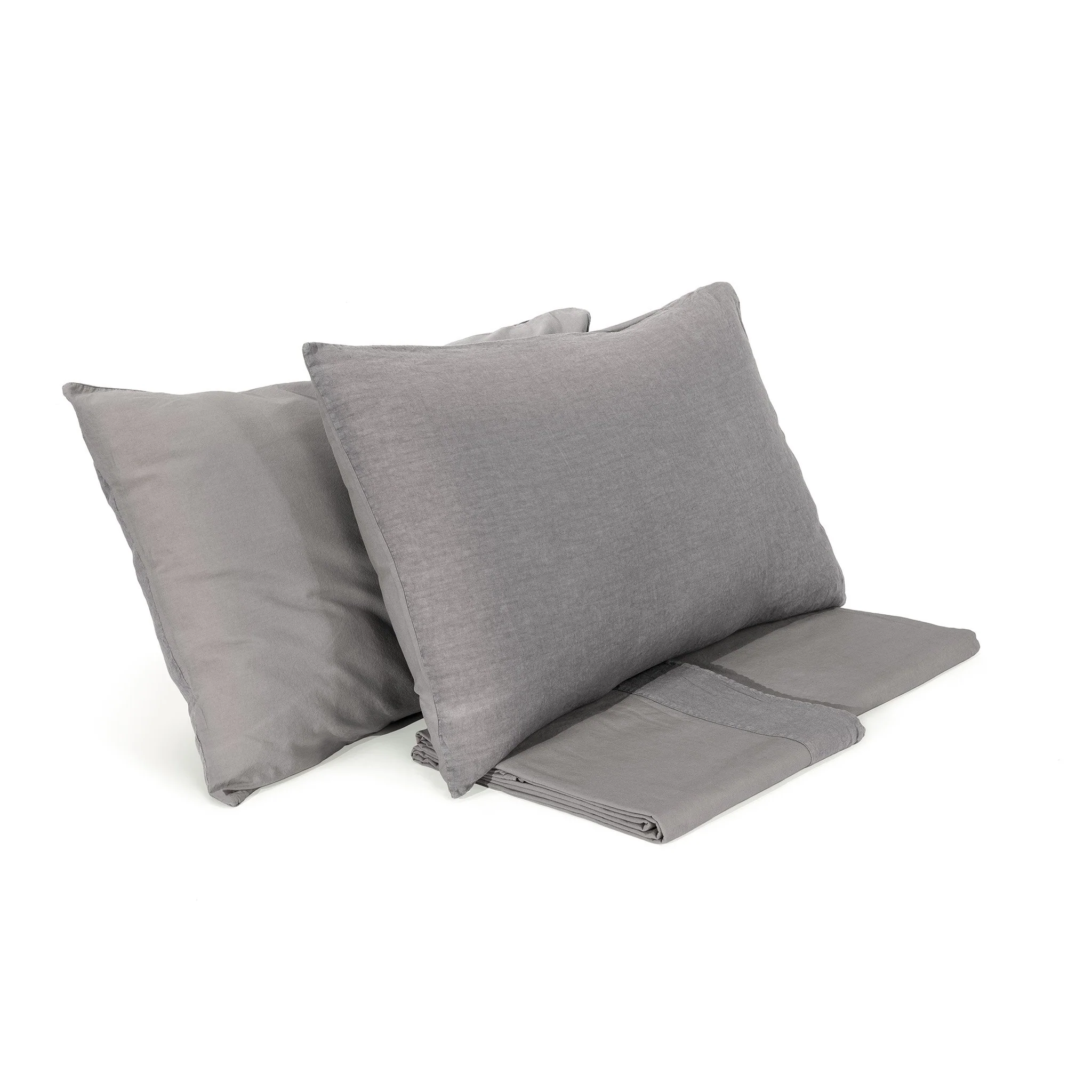 Completo Lenzuola Cotone e Lino StoneWashed No Stiro - Loira - Image 39