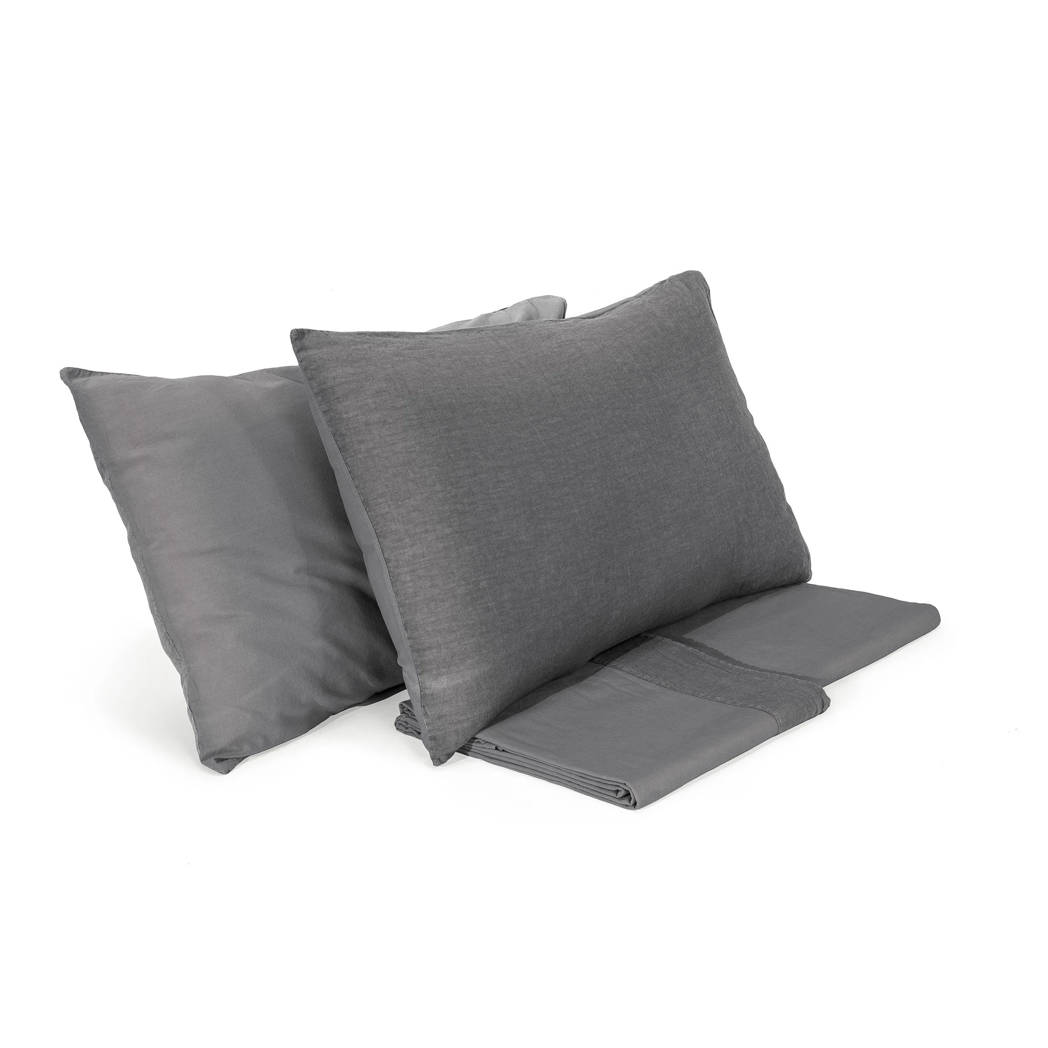 Completo Lenzuola Cotone e Lino StoneWashed No Stiro - Loira - Image 43