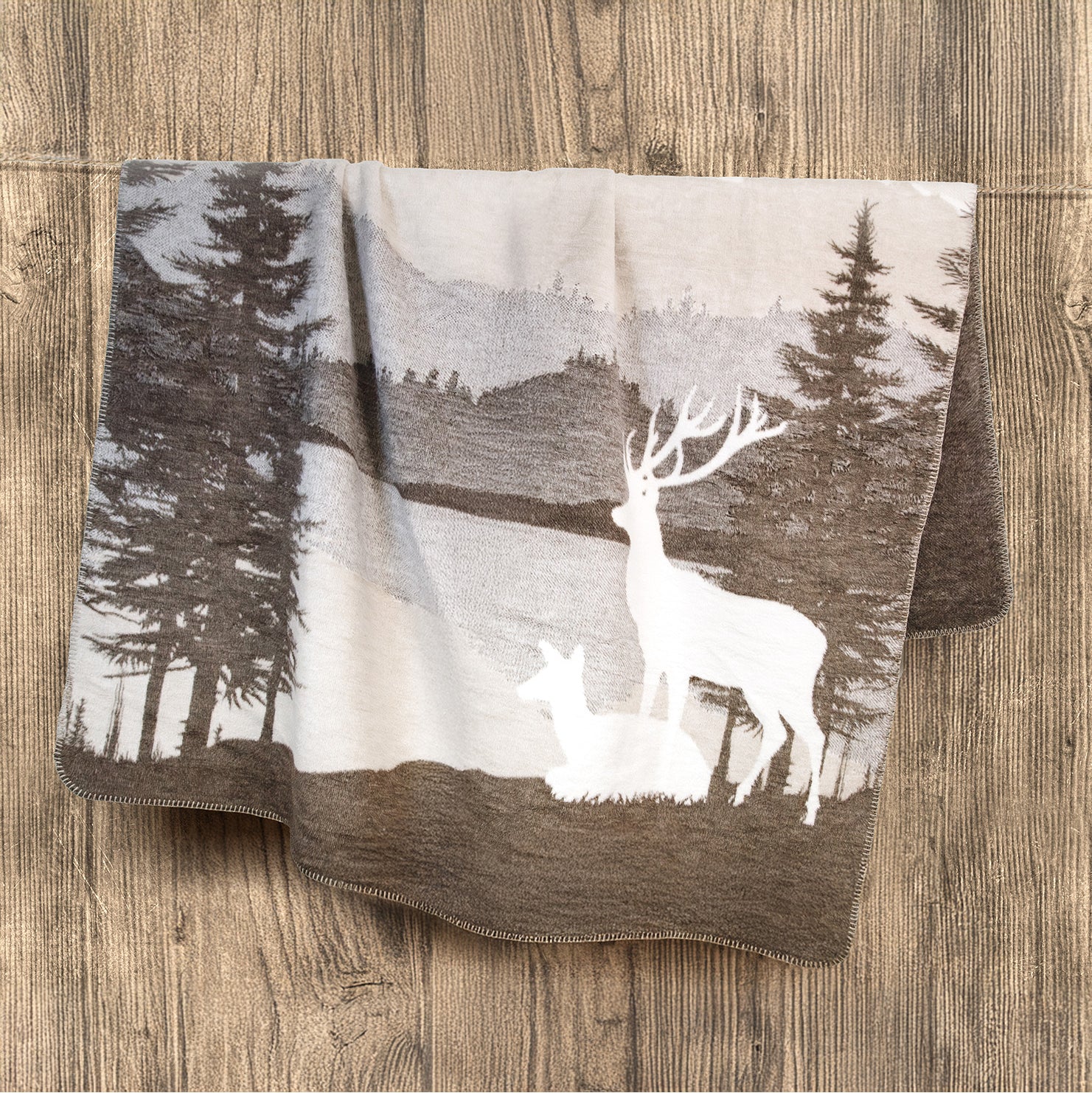 Coperta in Cotone Fantasia - Wood - Image 2