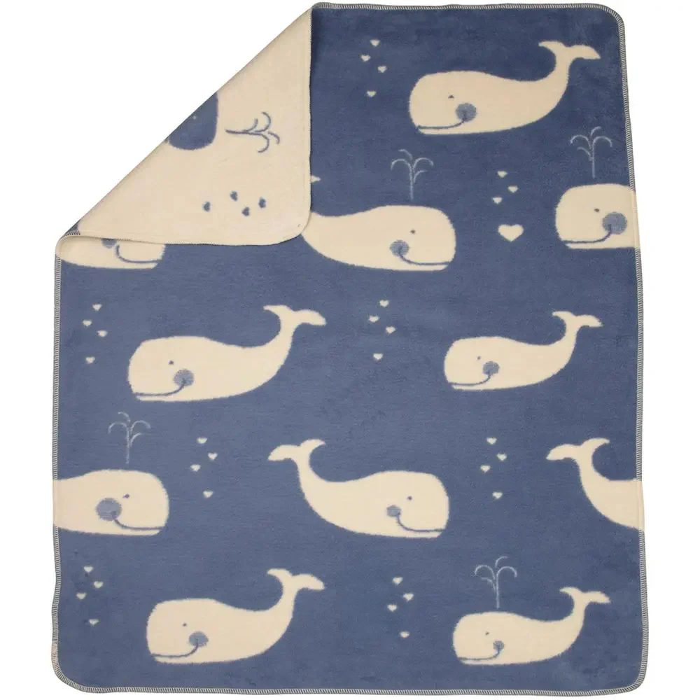 Coperta Invernale in Cotone Organico fantasia - Whales - Image 2