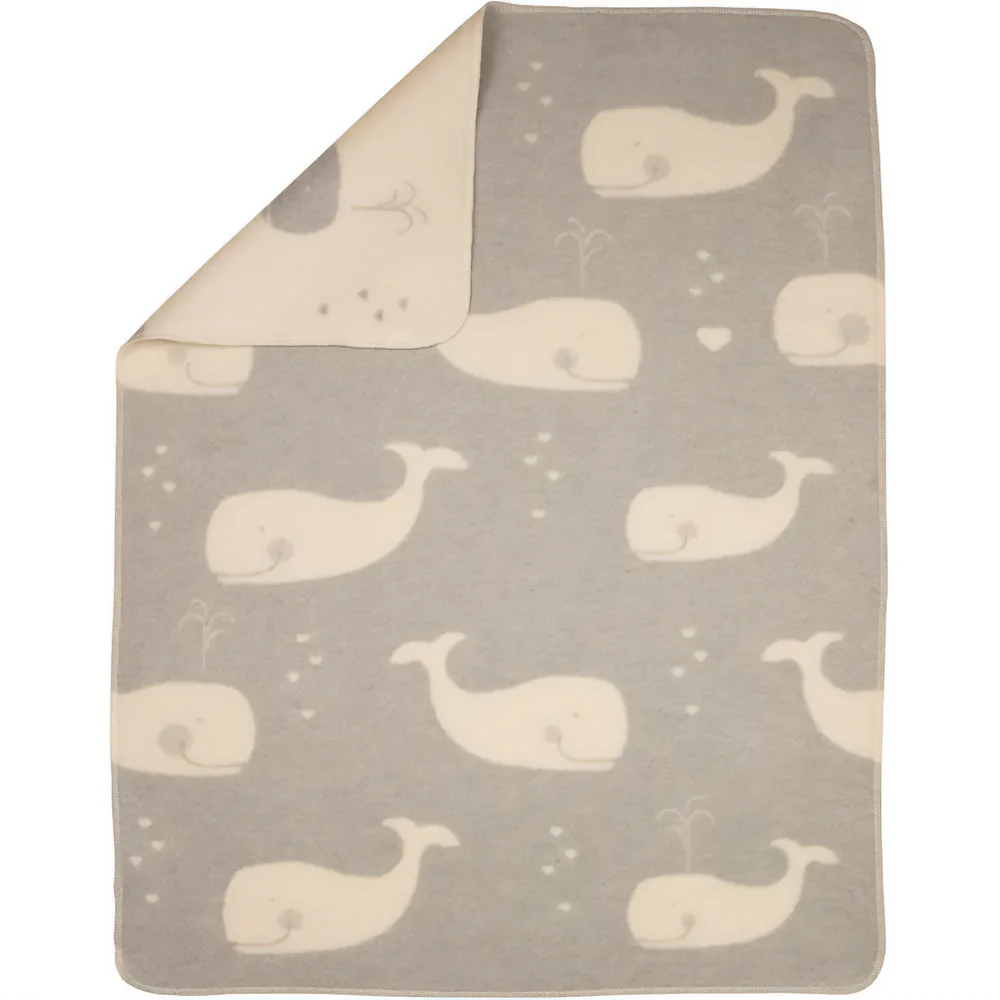 Coperta Invernale in Cotone Organico fantasia - Whales - Image 3