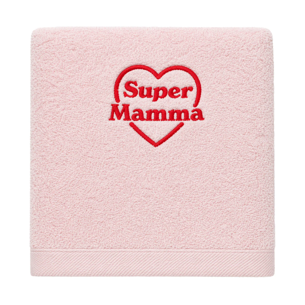 Coppia di Asciugamani in Spugna di Cotone con Ricamo - Super Mamma - Image 4