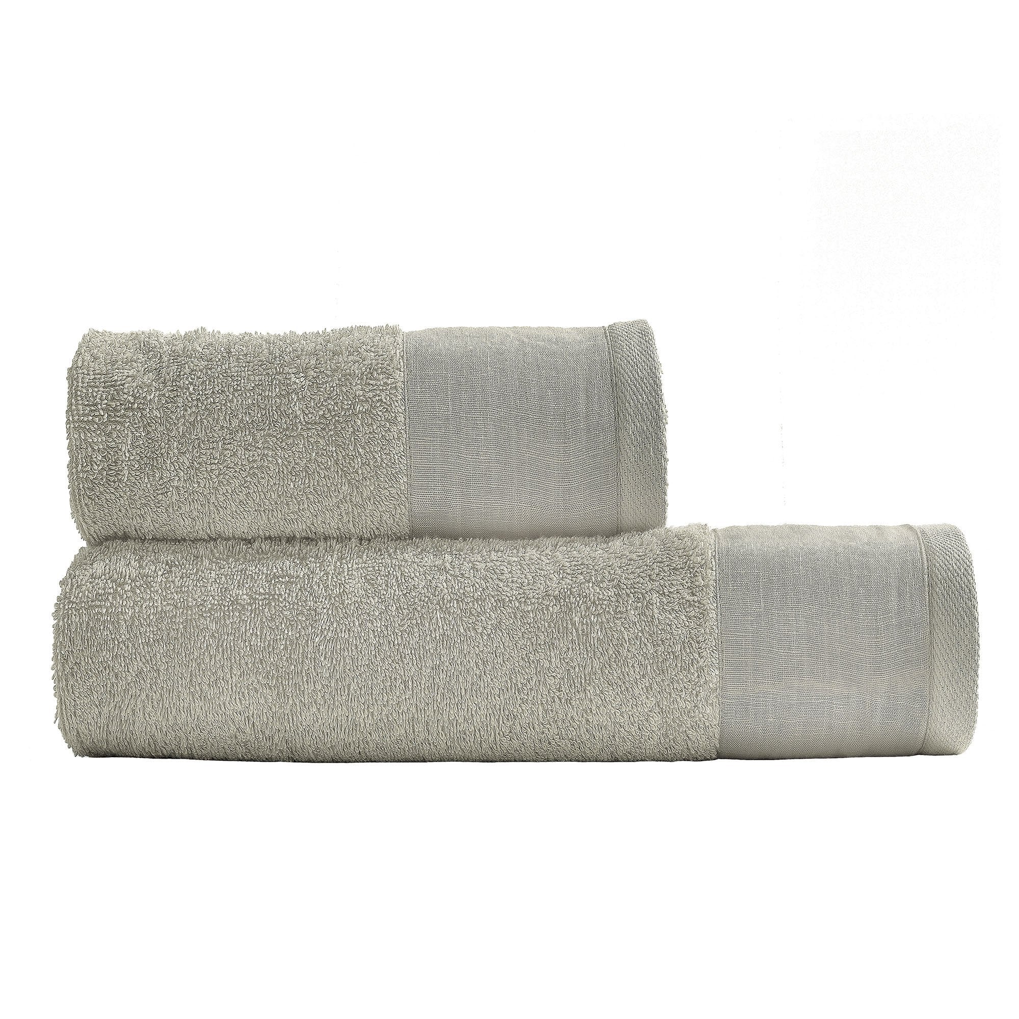 Coppia di Spugna con Balza in Lino StoneWashed - Loira - Image 9
