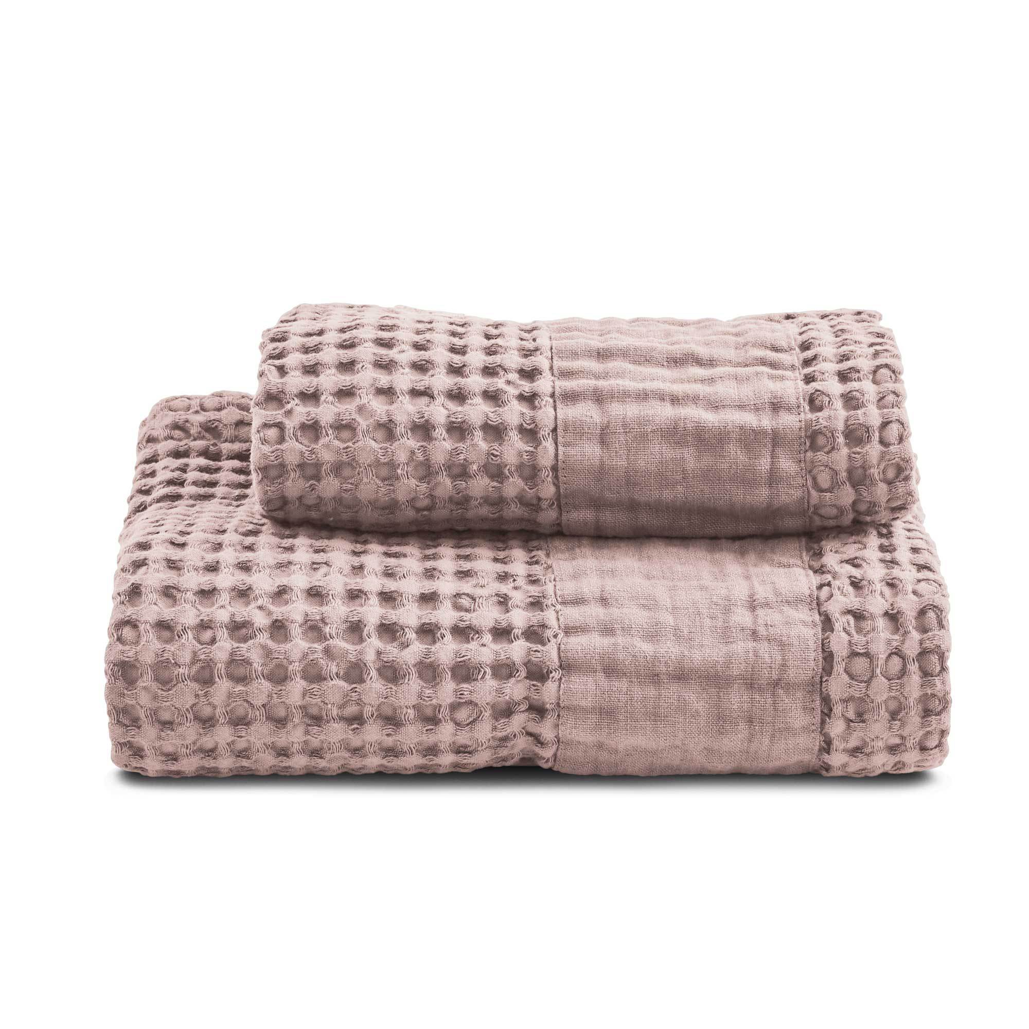 Coppia Nido d'Ape Stonewashed con Bordo in Lino - Jaspy - Image 15