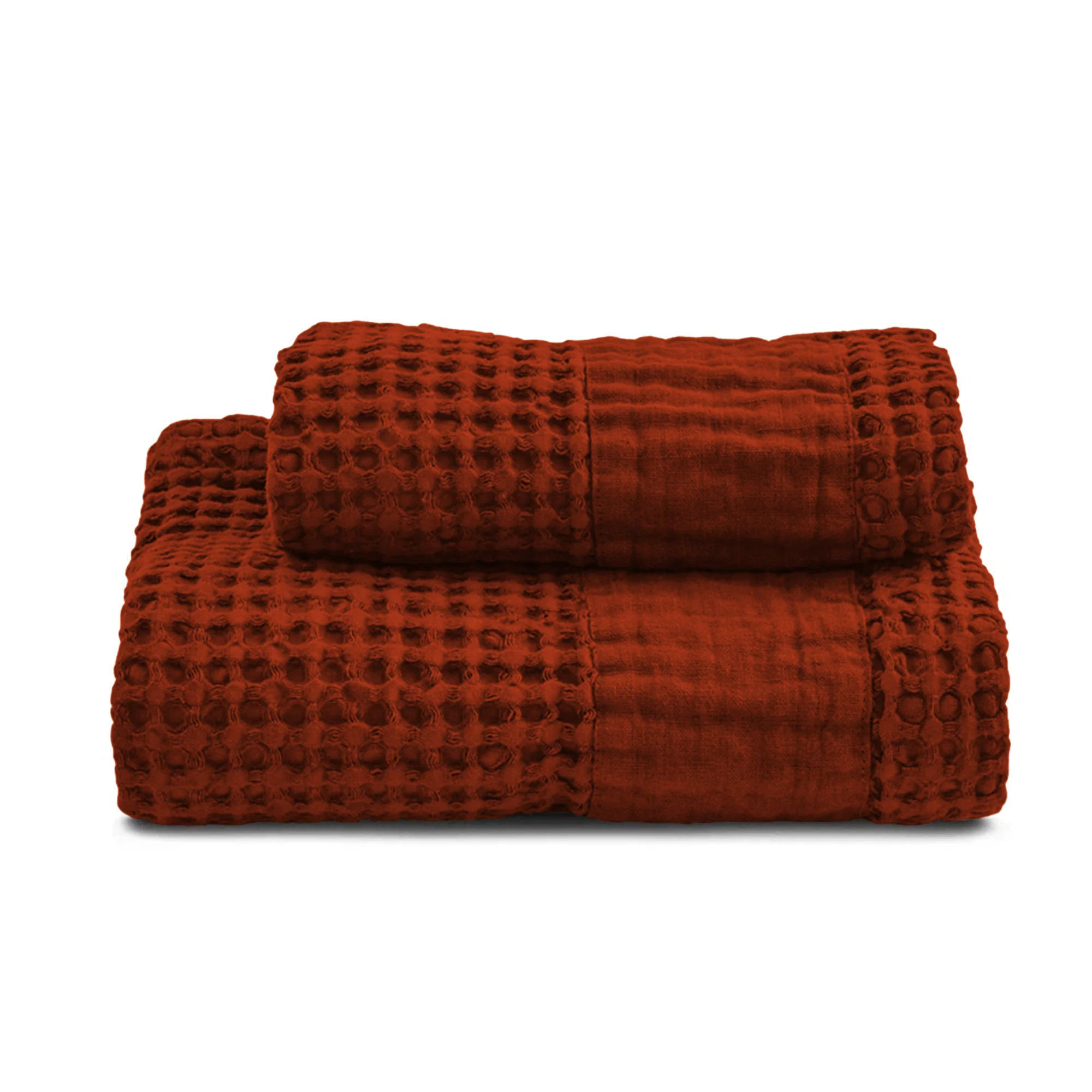 Coppia Nido d'Ape Stonewashed con Bordo in Lino - Jaspy - Image 48