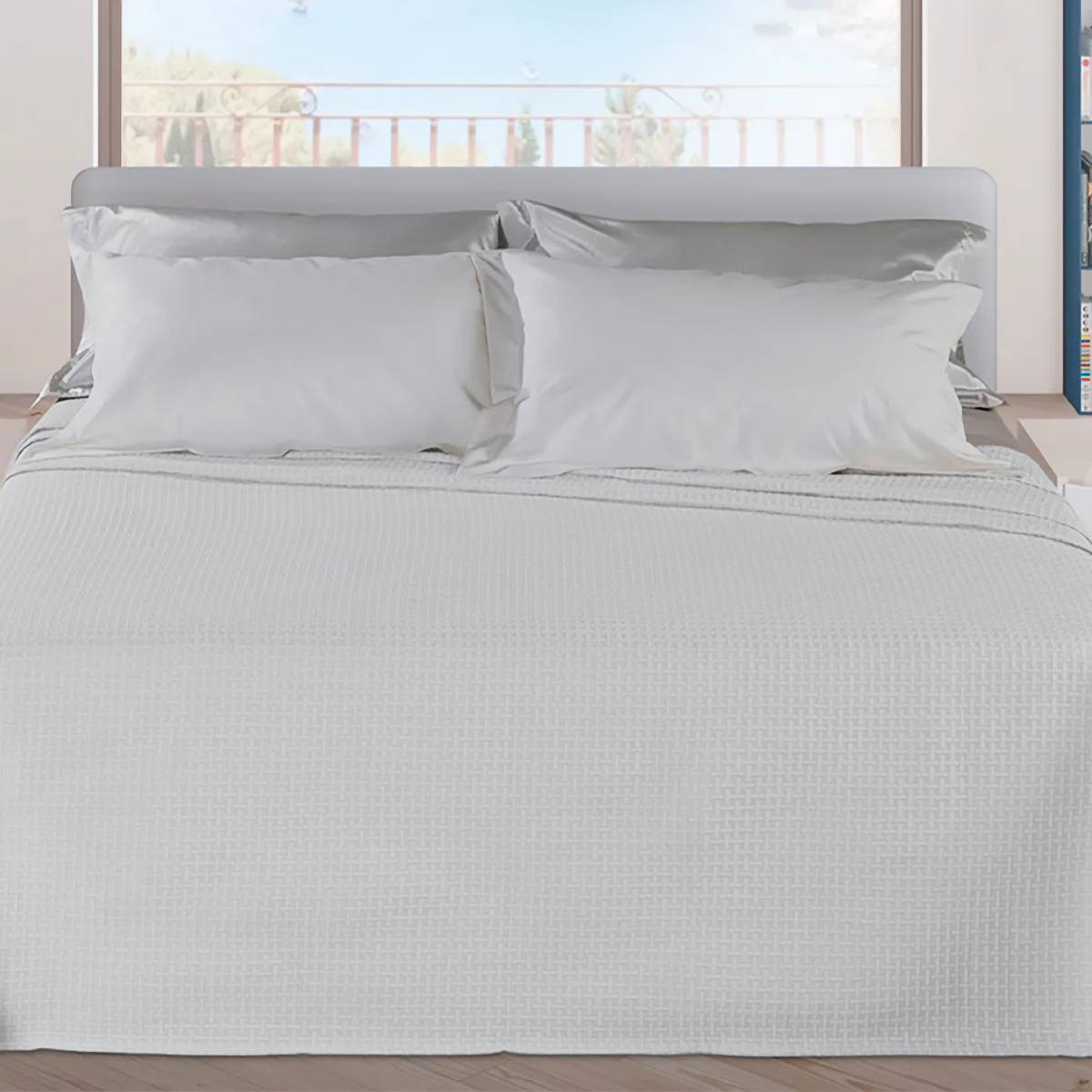 Copriletto in Cotone con Fantasia Jacquard - Basket - Image 2