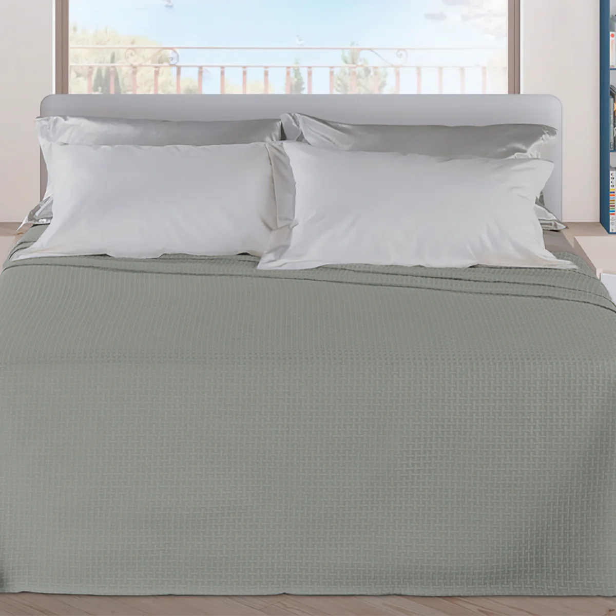 Copriletto in Cotone con Fantasia Jacquard - Basket - Image 5