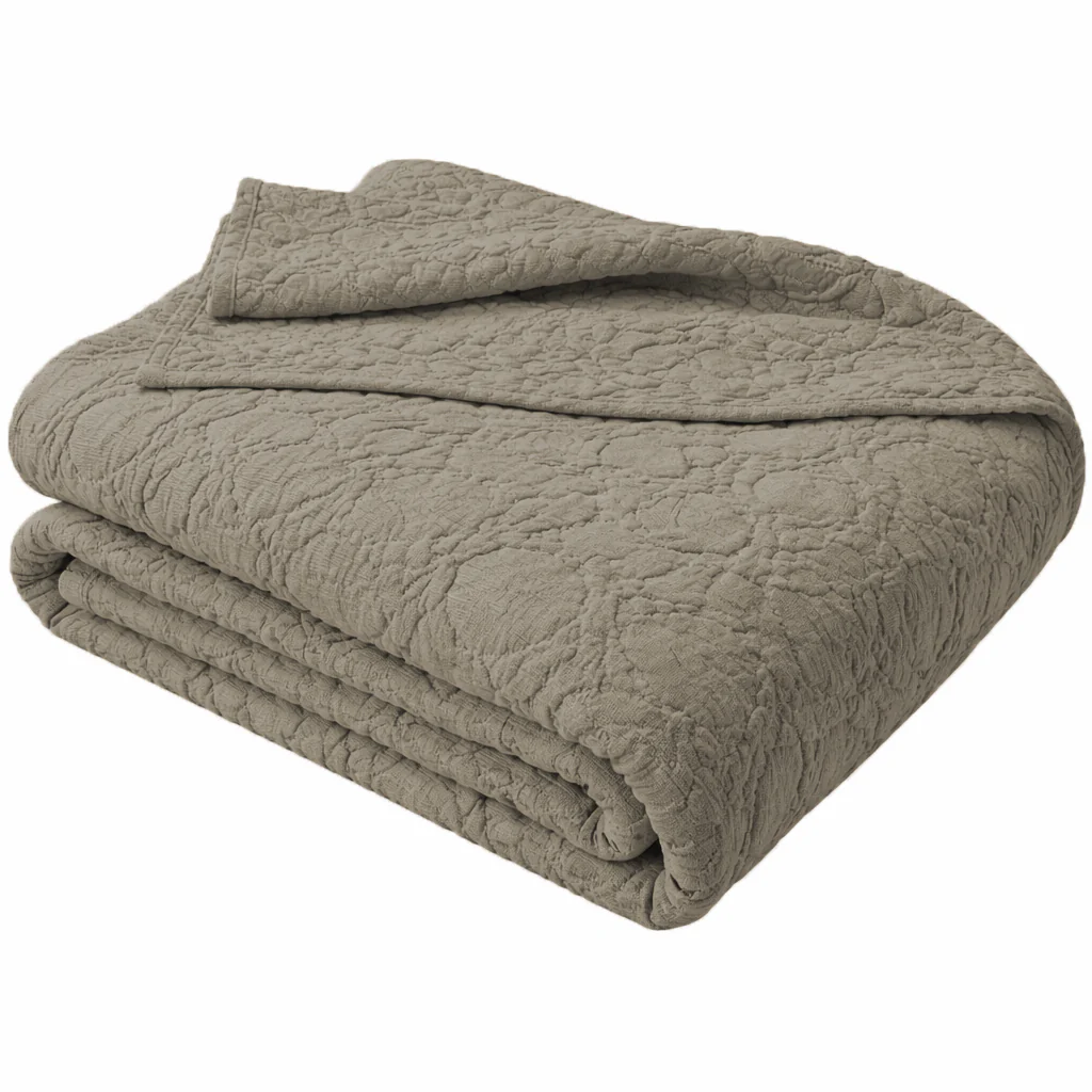 Copriletto in Cotone Stonewashed con Lavorazione a Rilievo - Manner - Image 2