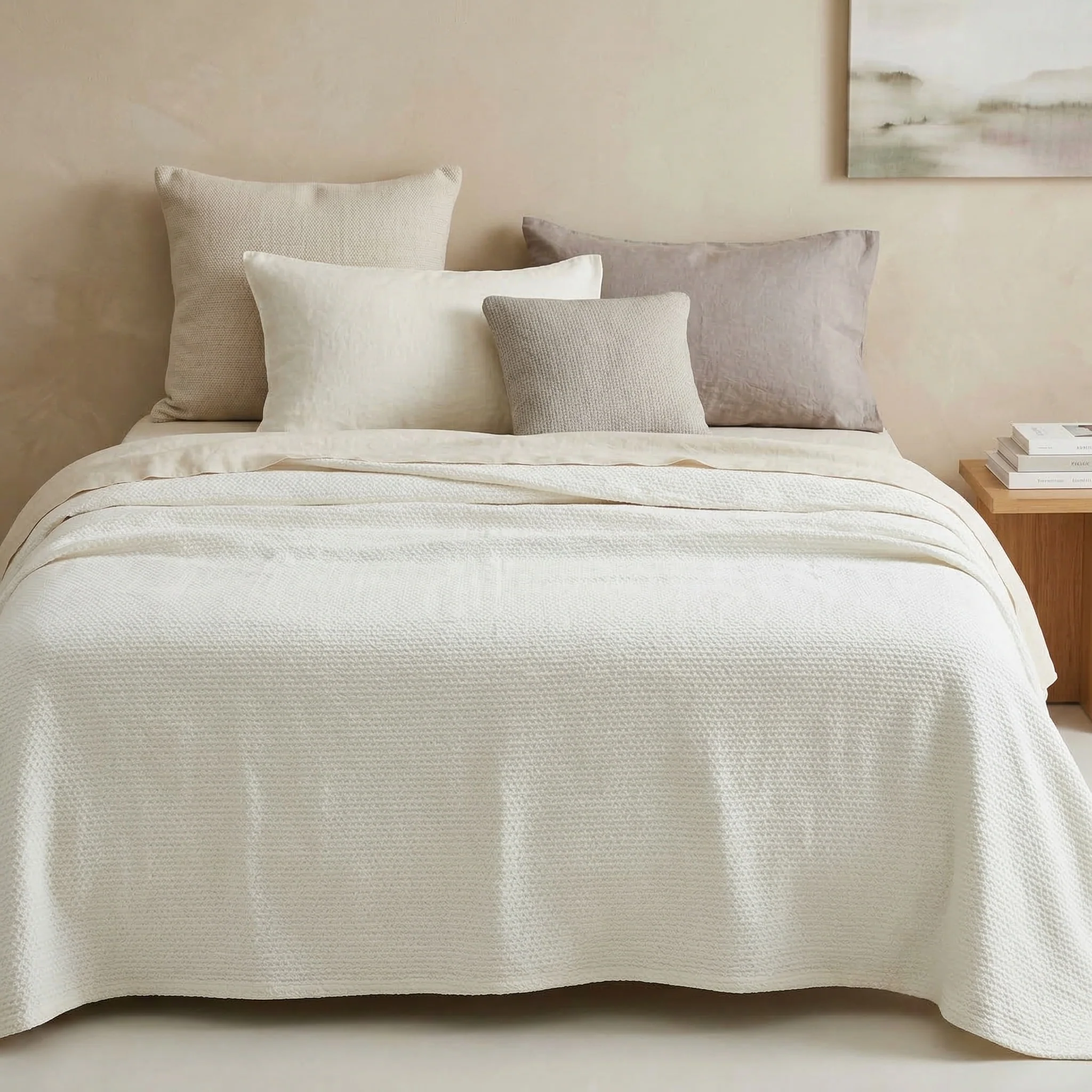 Copriletto in Piquet di Cotone Stonewashed - Tyler