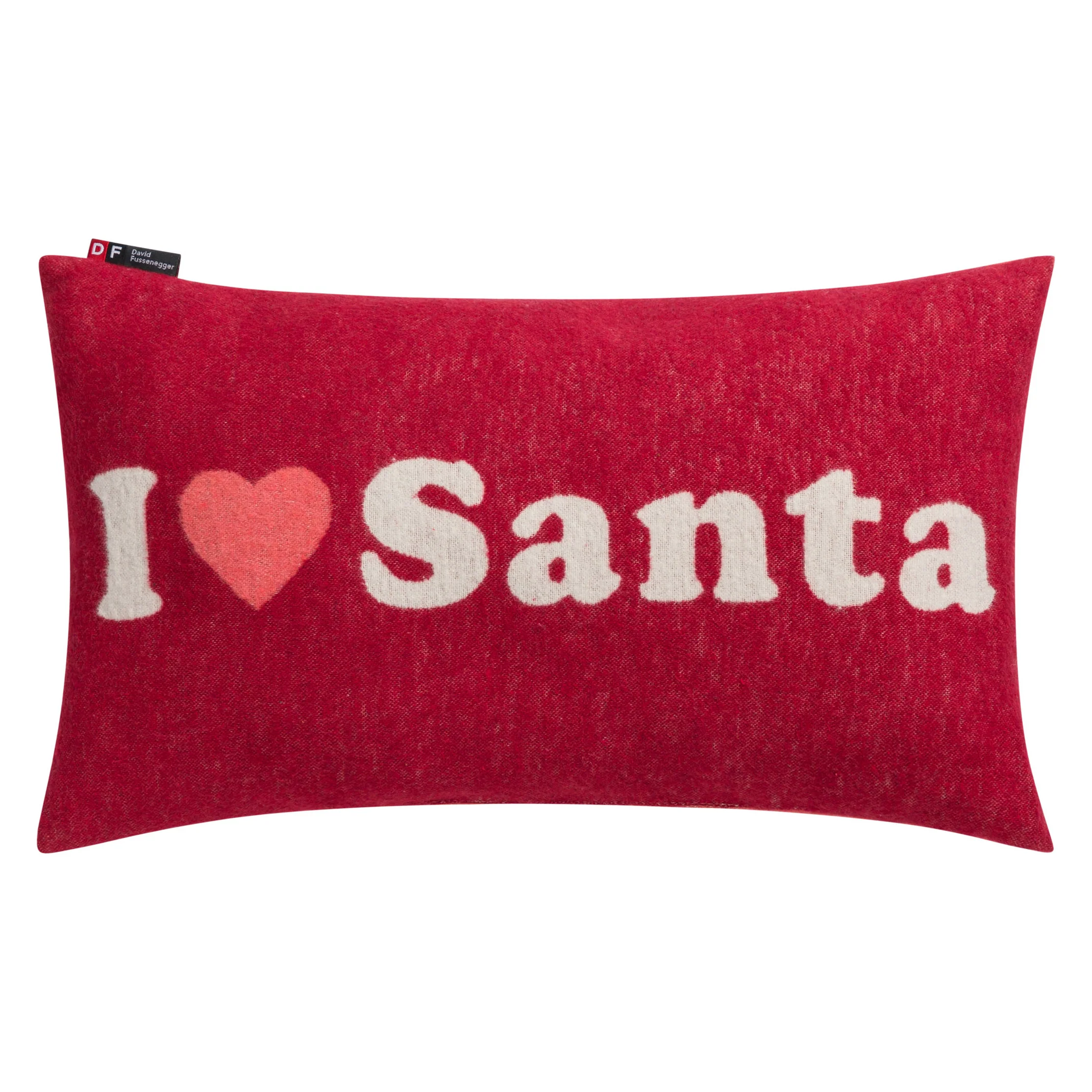 Cuscino in cotone con Scritta a contrasto - I Love Santa - Image 2