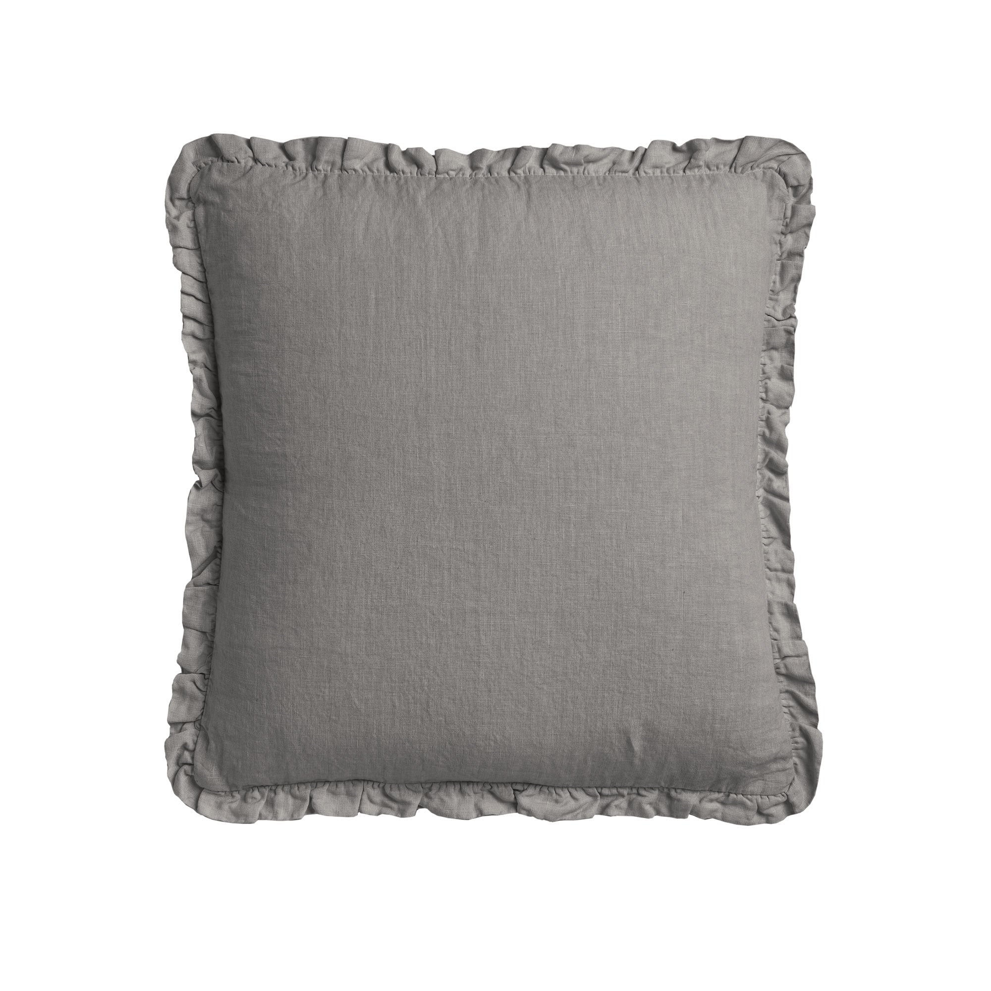 Cuscino in Lino Stonewashed con Balza Arricciata - River - Image 5