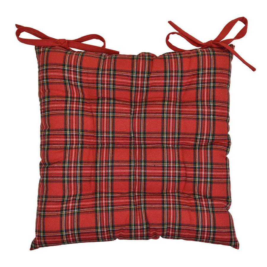 Cuscino per Sedia in Cotone Stampato - Tartan - Image 2