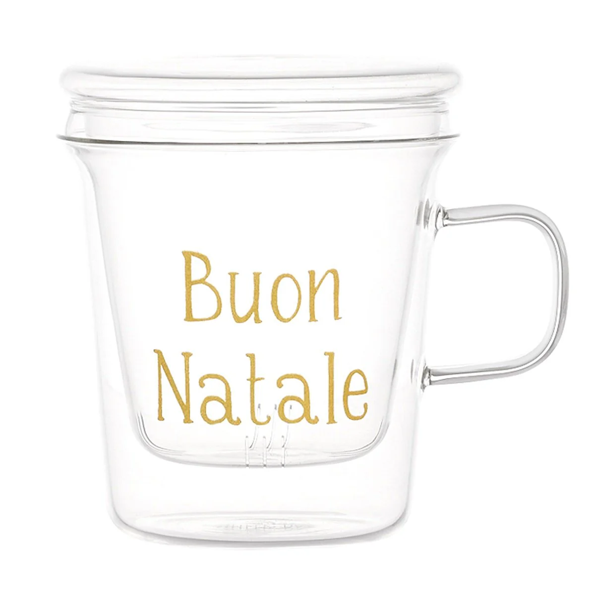Infusore in Vetro Borosilicato Serigrafato - Buon Natale