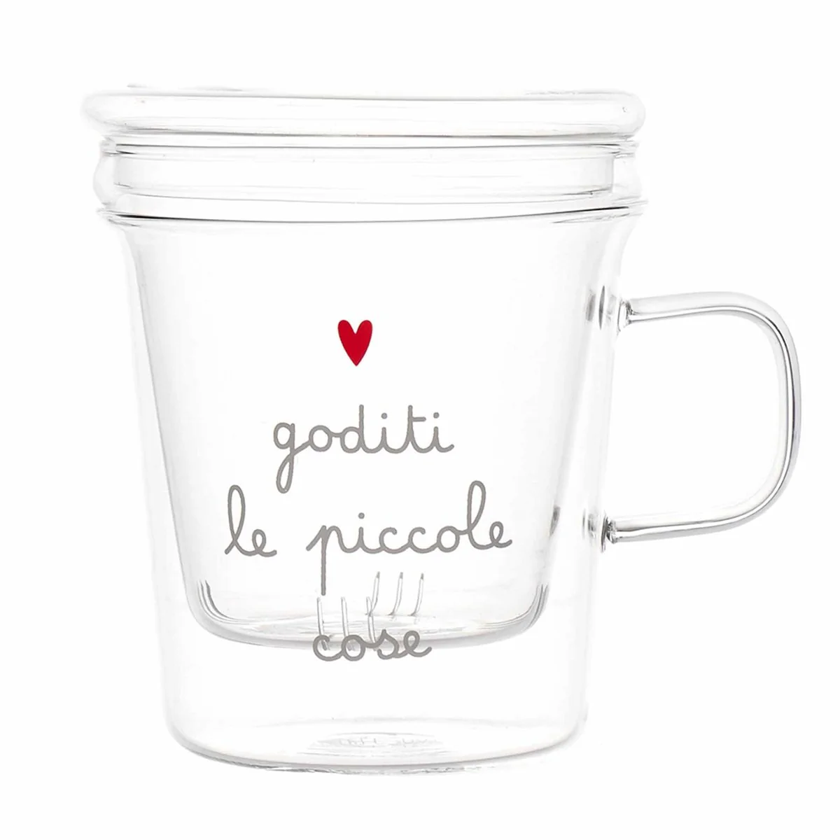 Infusore in Vetro Borosilicato Serigrafato - Goditi le Piccole Cose - Image 2